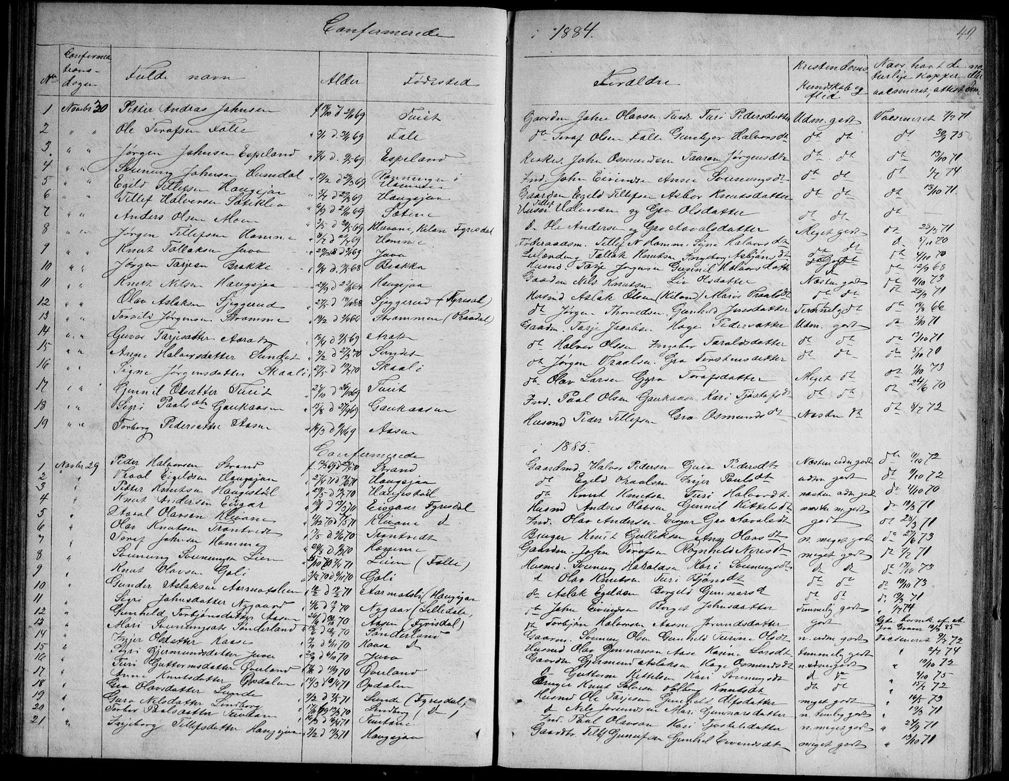 Nissedal kirkebøker, SAKO/A-288/G/Gb/L0002: Parish register (copy) no. II 2, 1863-1892, p. 49