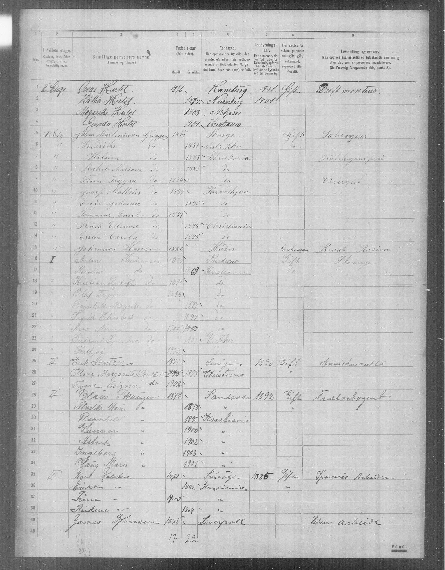 OBA, Municipal Census 1904 for Kristiania, 1904, p. 23497