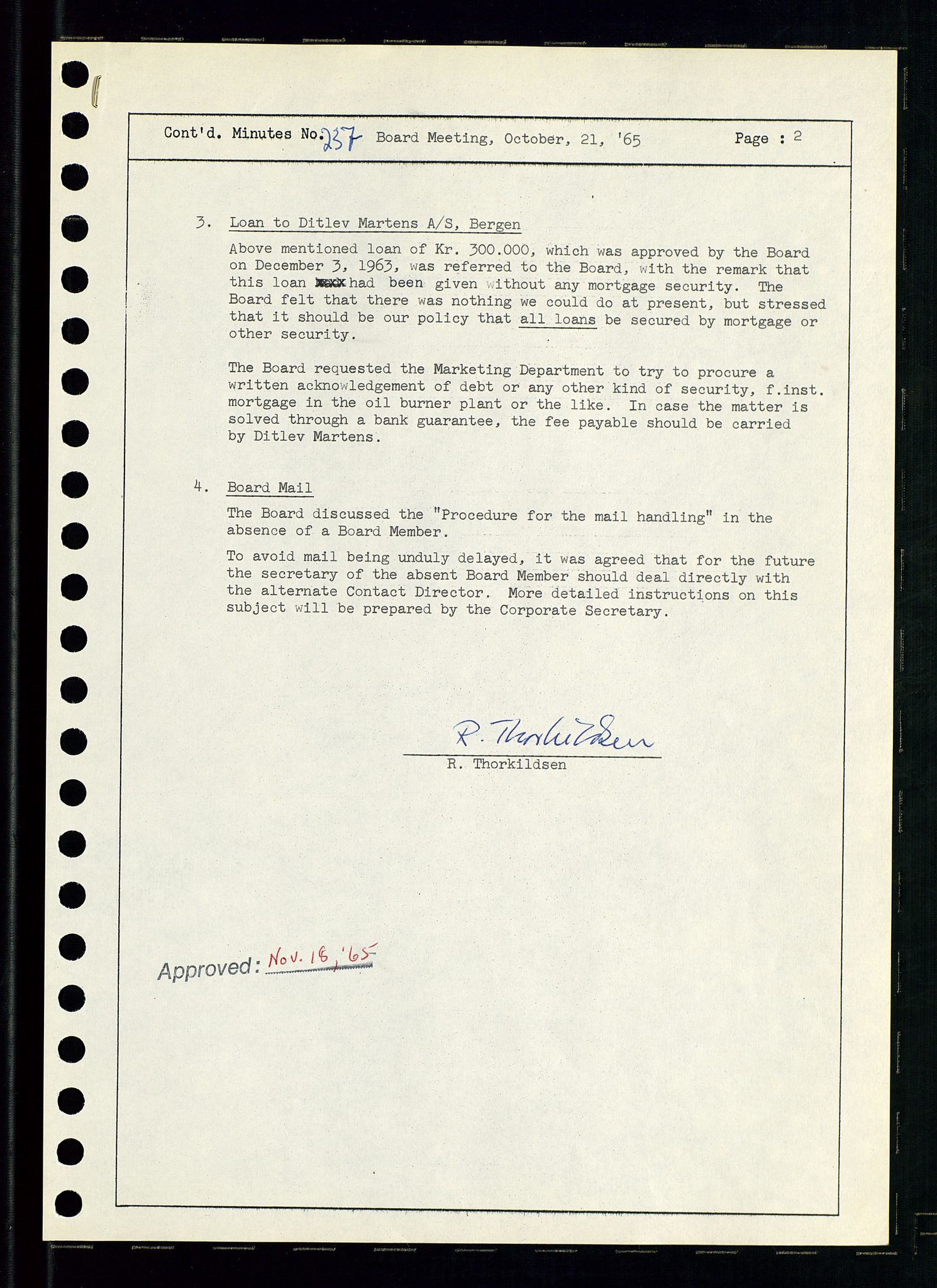 Pa 0982 - Esso Norge A/S, AV/SAST-A-100448/A/Aa/L0002/0001: Den administrerende direksjon Board minutes (styrereferater) / Den administrerende direksjon Board minutes (styrereferater), 1965, p. 34