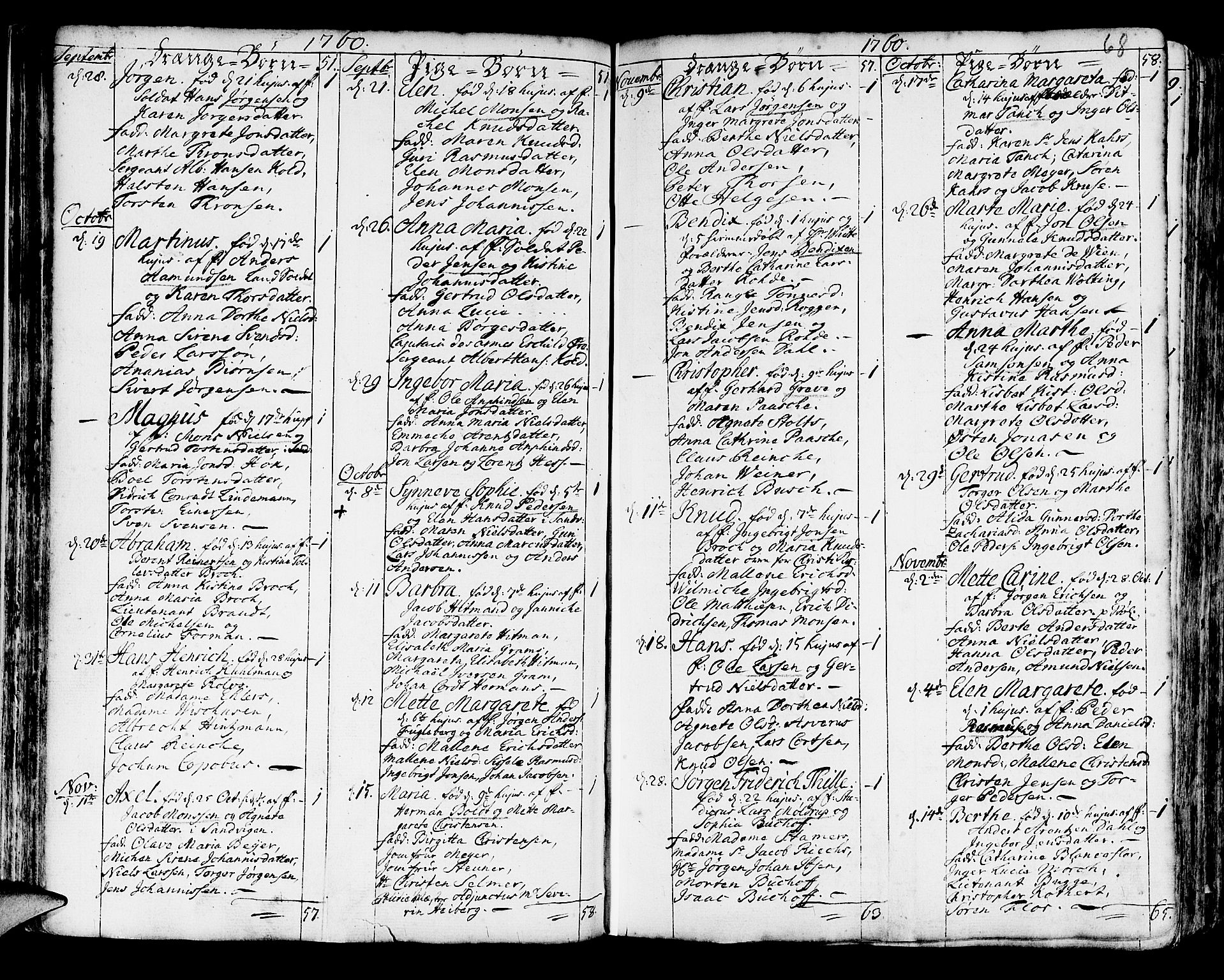 Korskirken sokneprestembete, SAB/A-76101/H/Haa/L0005: Parish register (official) no. A 5, 1751-1789, p. 68