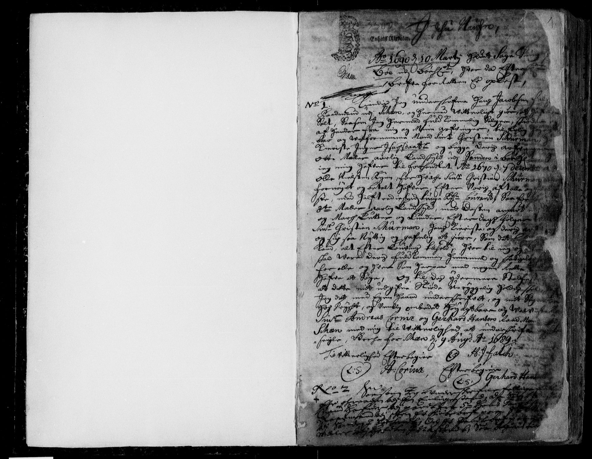 Nedre Telemark sorenskriveri, SAKO/A-135/G/Ga/Gaa/L0001a: Mortgage book no. A, 1690-1697, p. 1