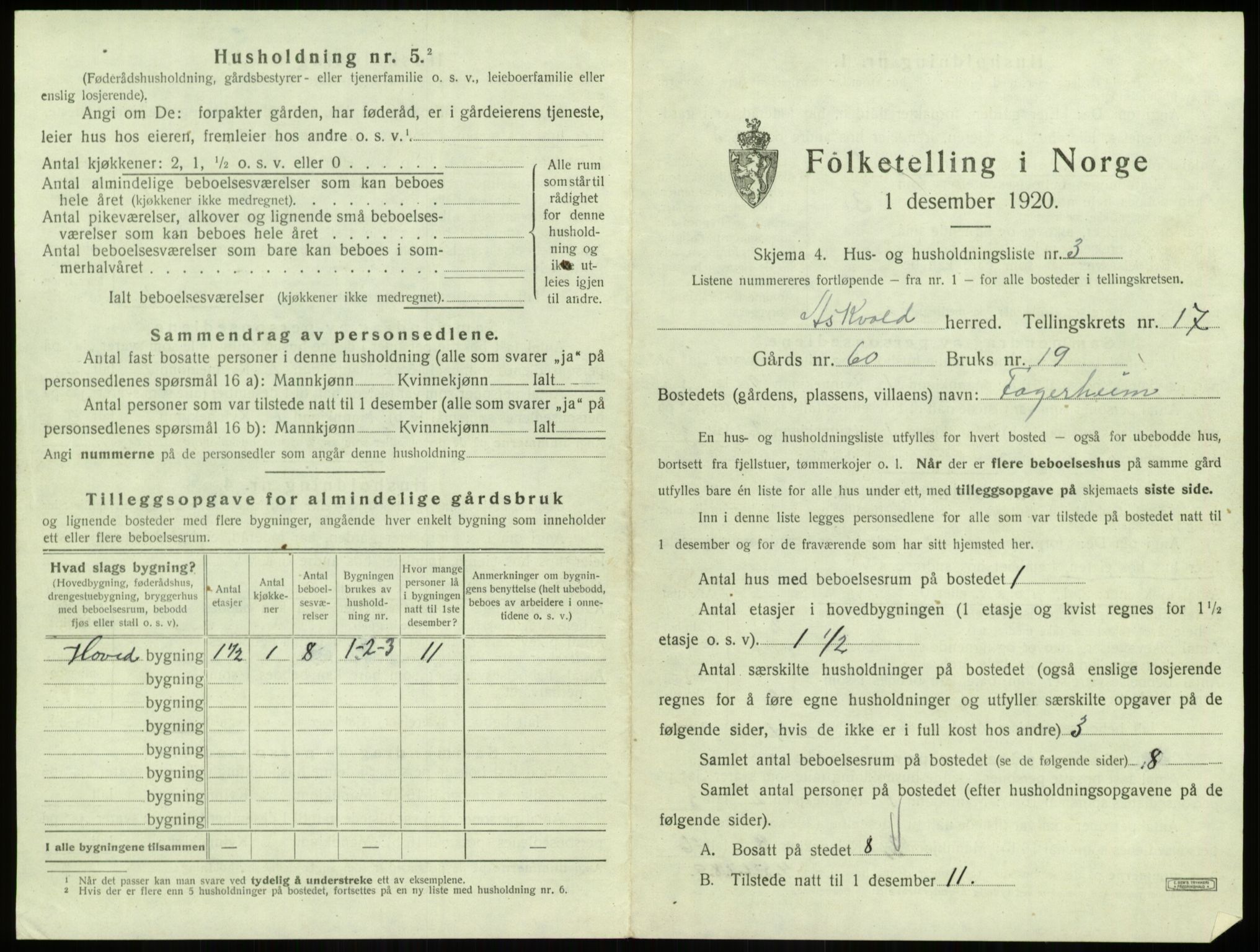 SAB, 1920 census for Askvoll, 1920, p. 912