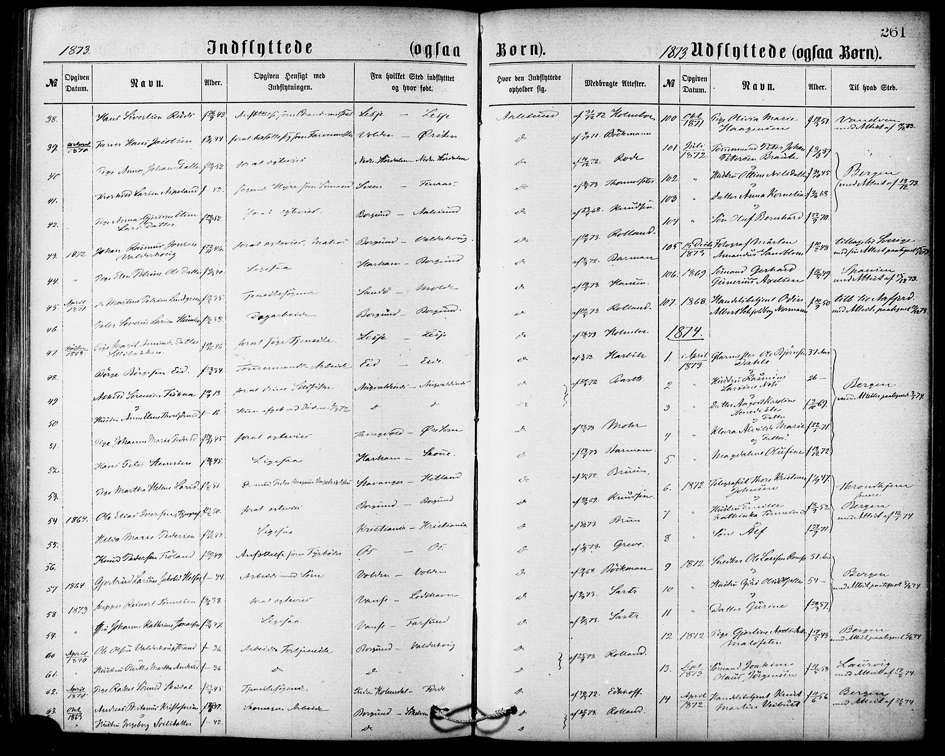 Ministerialprotokoller, klokkerbøker og fødselsregistre - Møre og Romsdal, SAT/A-1454/529/L0453: Parish register (official) no. 529A03, 1872-1877, p. 261