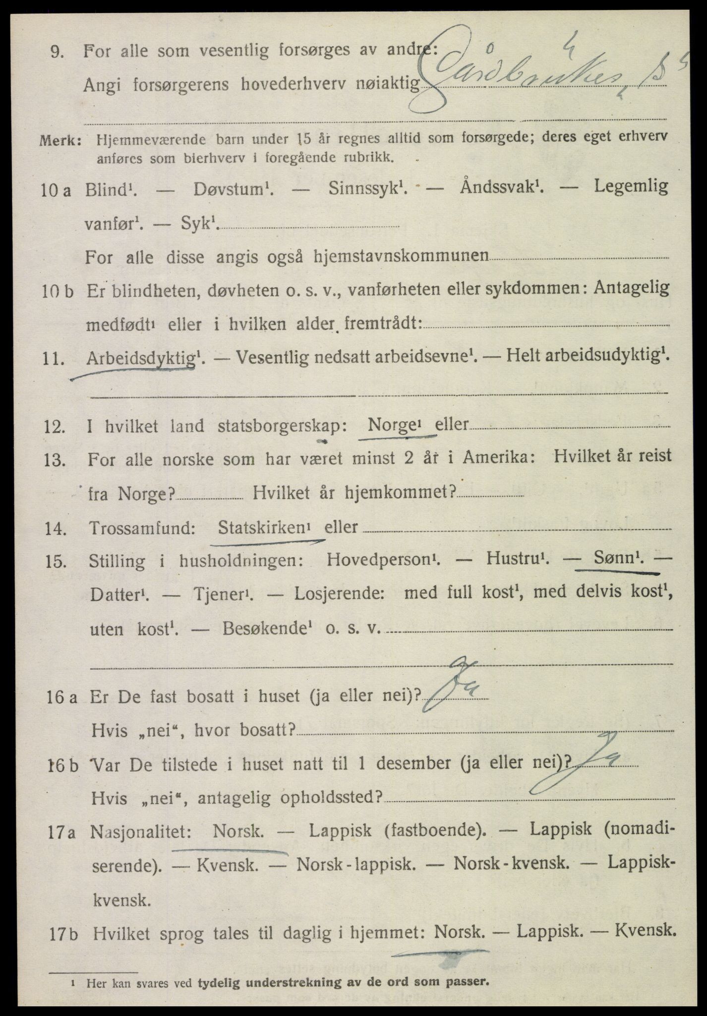 SAT, 1920 census for Hegra, 1920, p. 2147