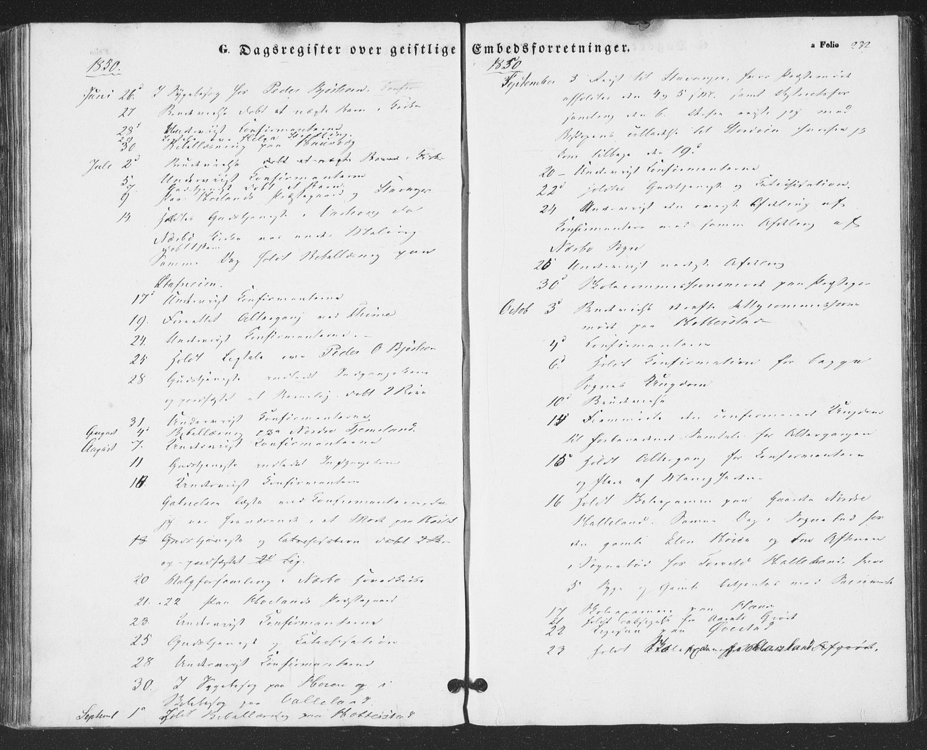 Hå sokneprestkontor, AV/SAST-A-101801/001/30BA/L0007: Parish register (official) no. A 6, 1842-1855, p. 232