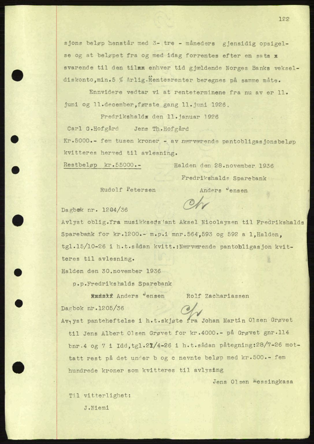 Idd og Marker sorenskriveri, AV/SAO-A-10283/G/Gb/Gbc/L0001: Mortgage book no. B1-3, 1936-1939, Diary no: : 1204/1936