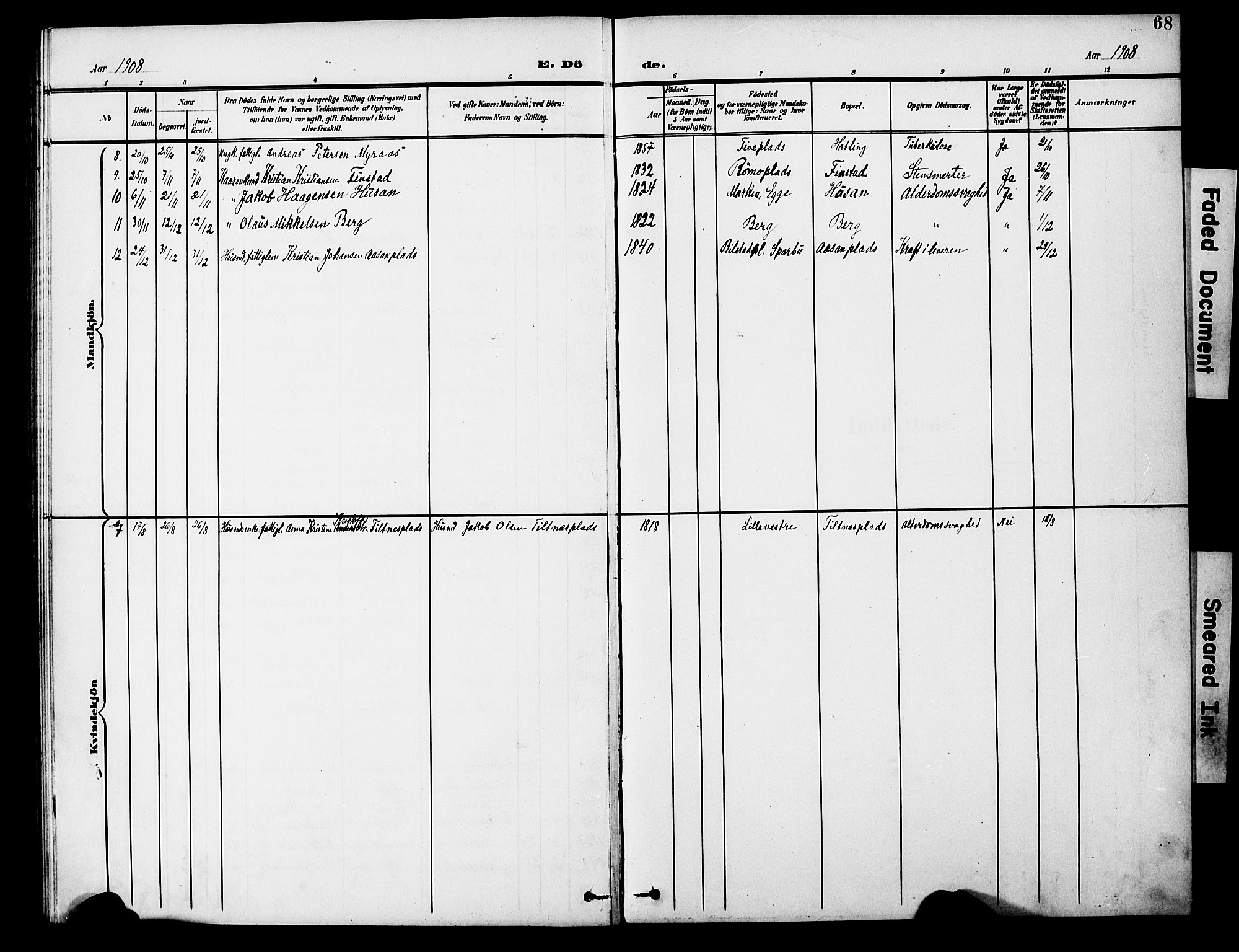 Ministerialprotokoller, klokkerbøker og fødselsregistre - Nord-Trøndelag, SAT/A-1458/746/L0452: Parish register (official) no. 746A09, 1900-1908, p. 68