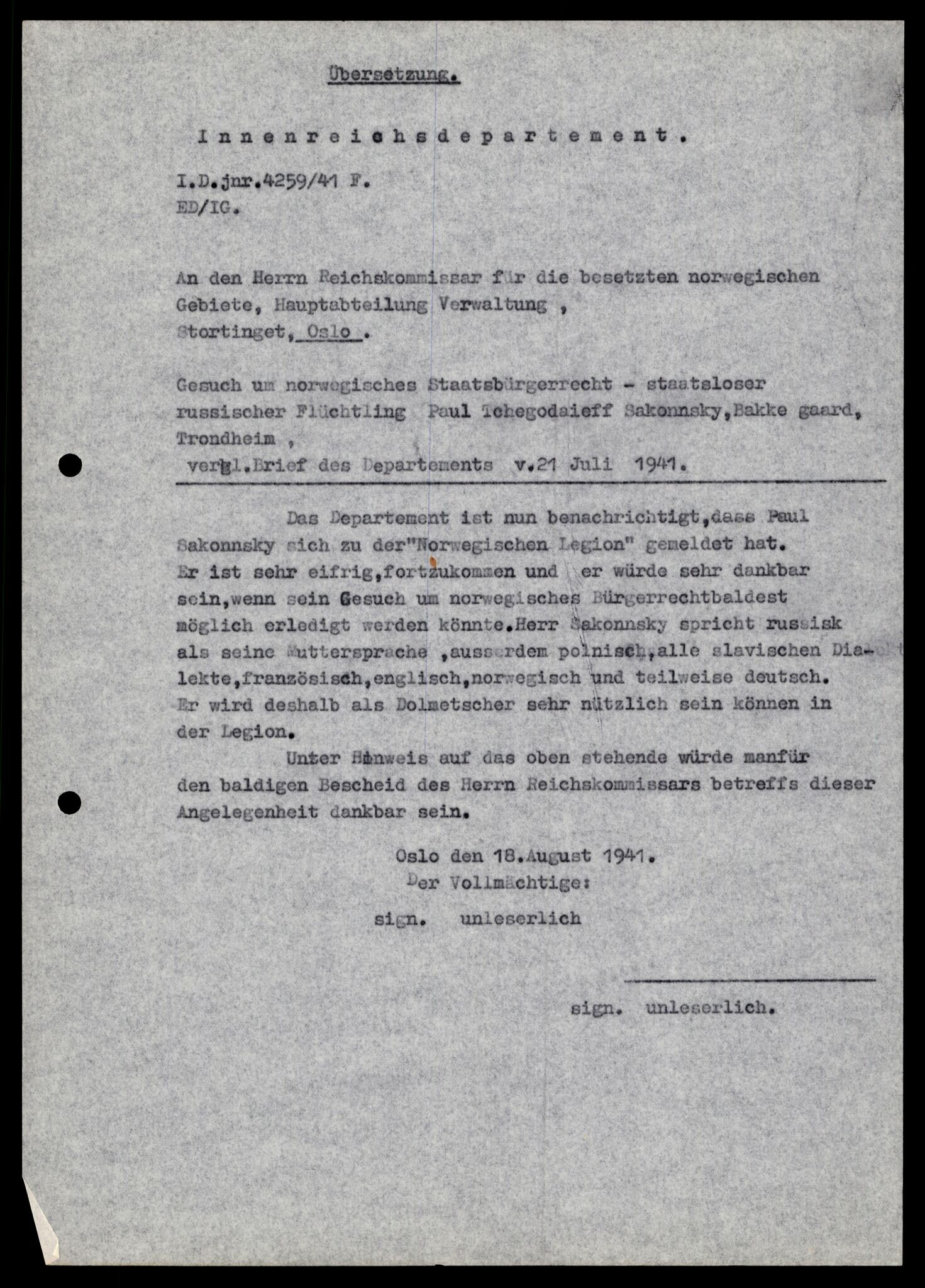 Forsvarets Overkommando. 2 kontor. Arkiv 11.4. Spredte tyske arkivsaker, AV/RA-RAFA-7031/D/Dar/Darb/L0013: Reichskommissariat - Hauptabteilung Vervaltung, 1917-1942, p. 1419