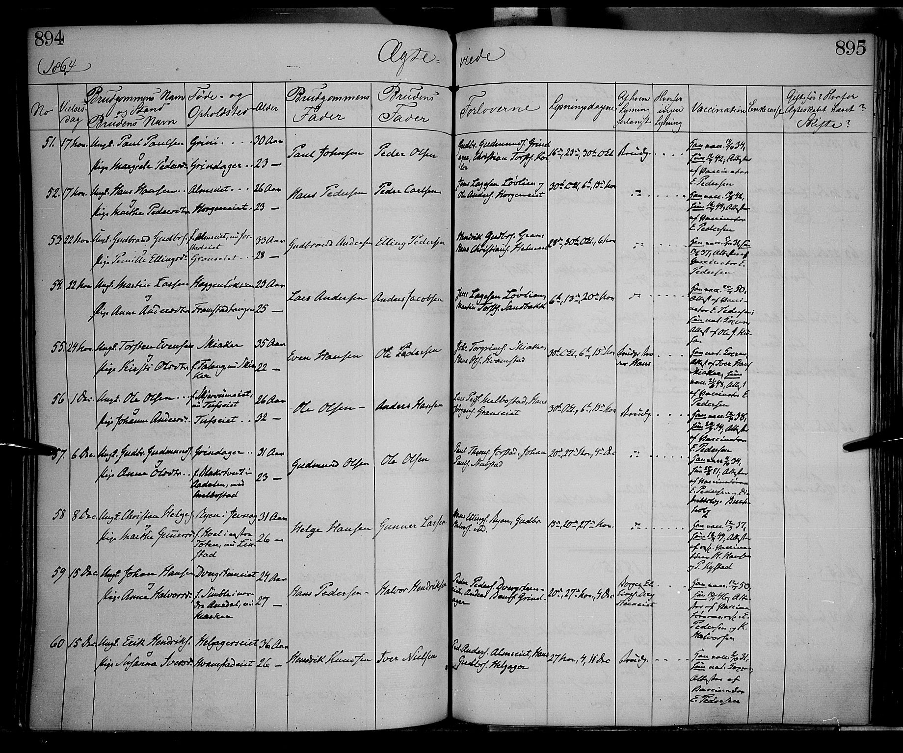 Gran prestekontor, AV/SAH-PREST-112/H/Ha/Haa/L0012: Parish register (official) no. 12, 1856-1874, p. 894-895