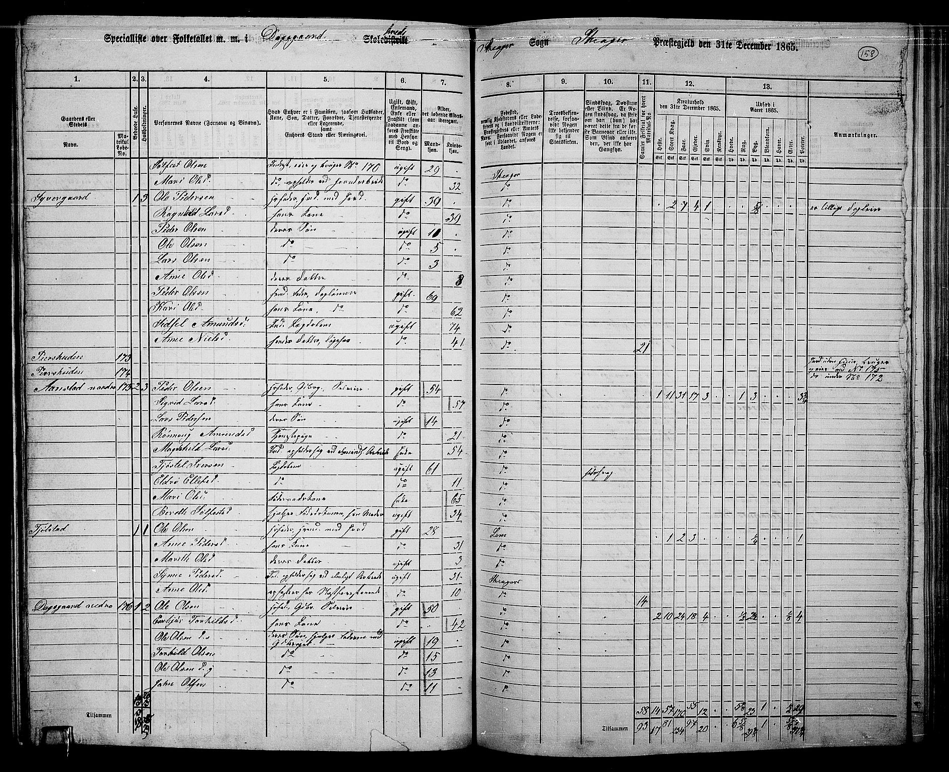 RA, 1865 census for Skjåk, 1865, p. 18