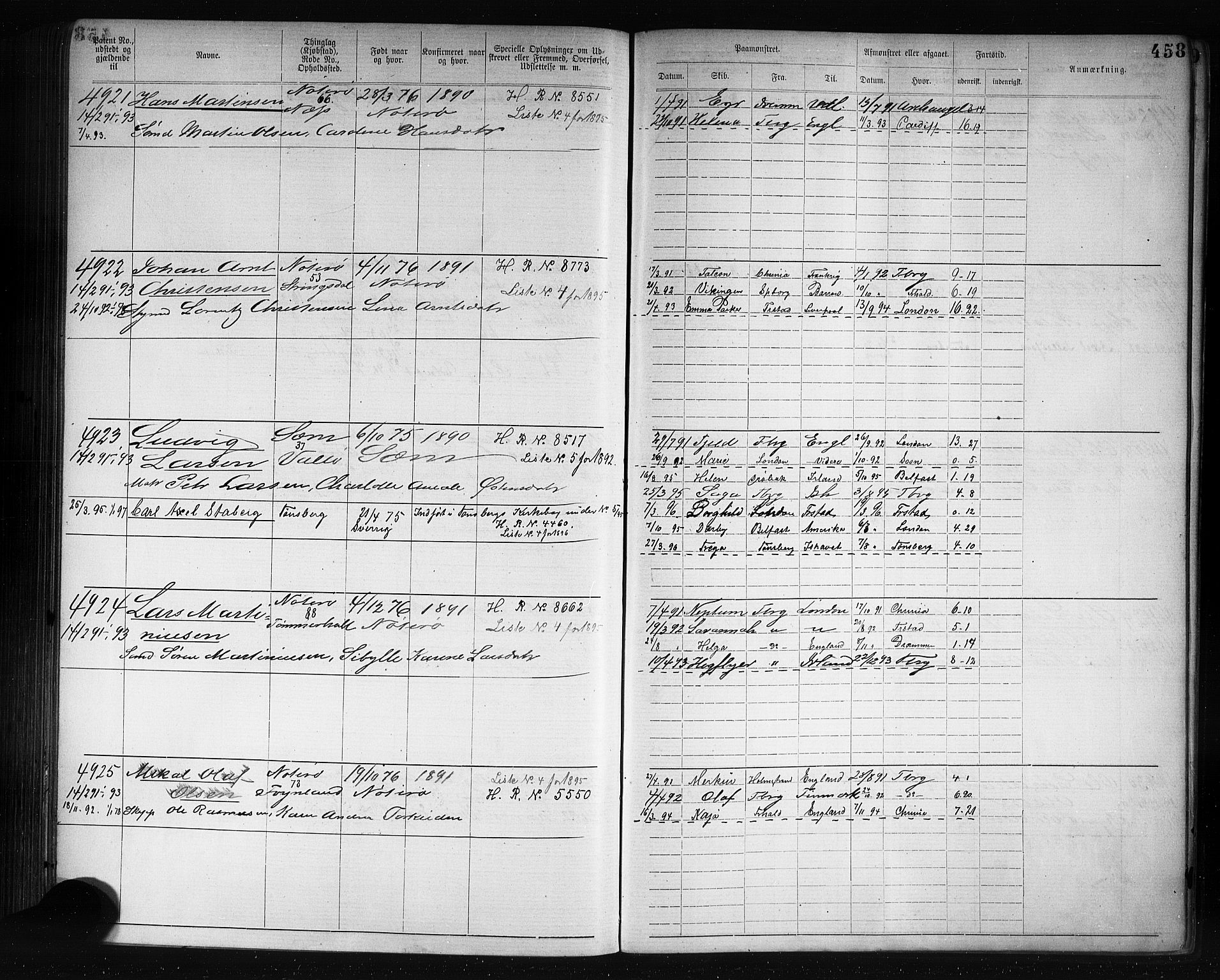 Tønsberg innrulleringskontor, AV/SAKO-A-786/F/Fb/L0007: Annotasjonsrulle Patent nr. 2636-5150, 1881-1892, p. 459