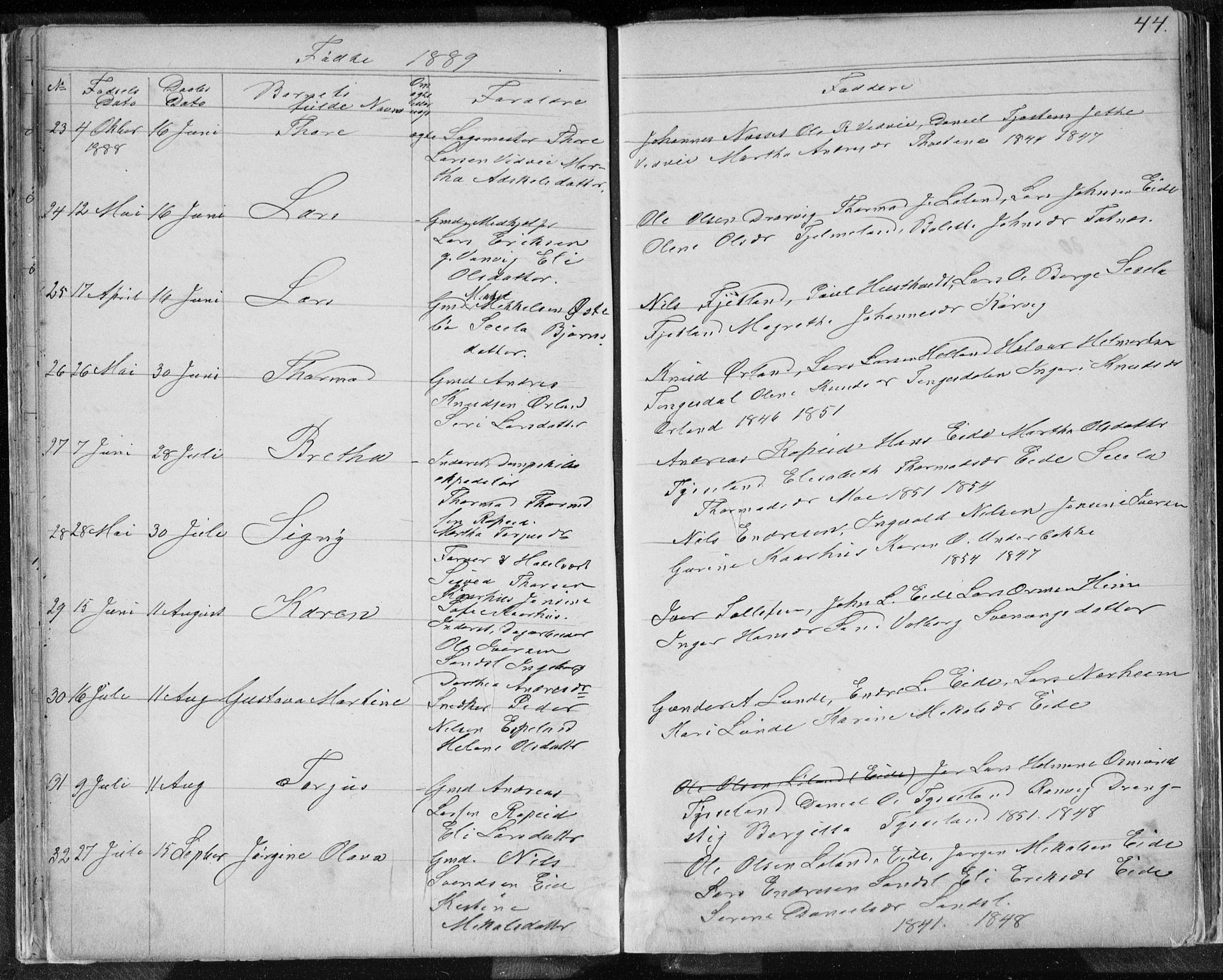 Sand sokneprestkontor, AV/SAST-A-101848/01/IV/L0003: Parish register (copy) no. B 3, 1872-1935, p. 44