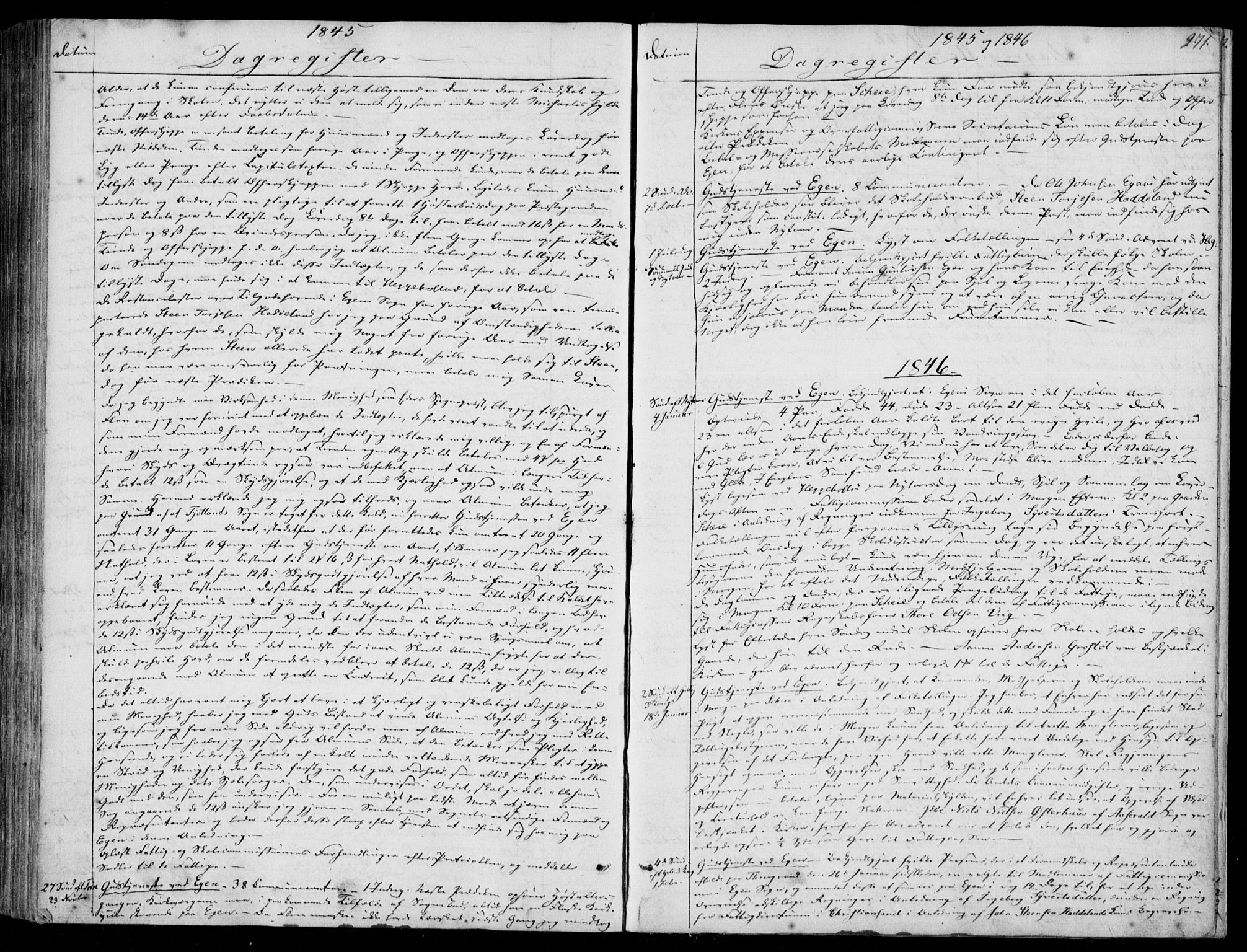 Hægebostad sokneprestkontor, SAK/1111-0024/F/Fa/Fab/L0002: Parish register (official) no. A 2, 1836-1872, p. 271