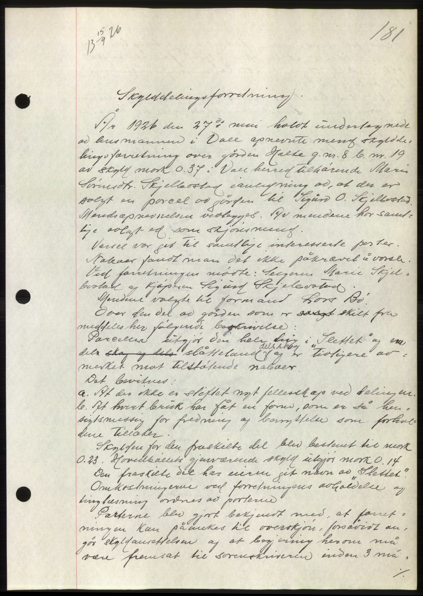 Romsdal sorenskriveri, AV/SAT-A-4149/1/2/2C/L0051: Mortgage book no. 45, 1926-1927, Deed date: 15.09.1926