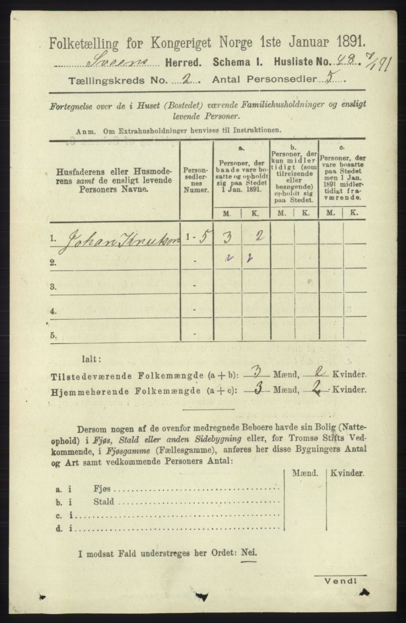 RA, 1891 census for 1216 Sveio, 1891, p. 512
