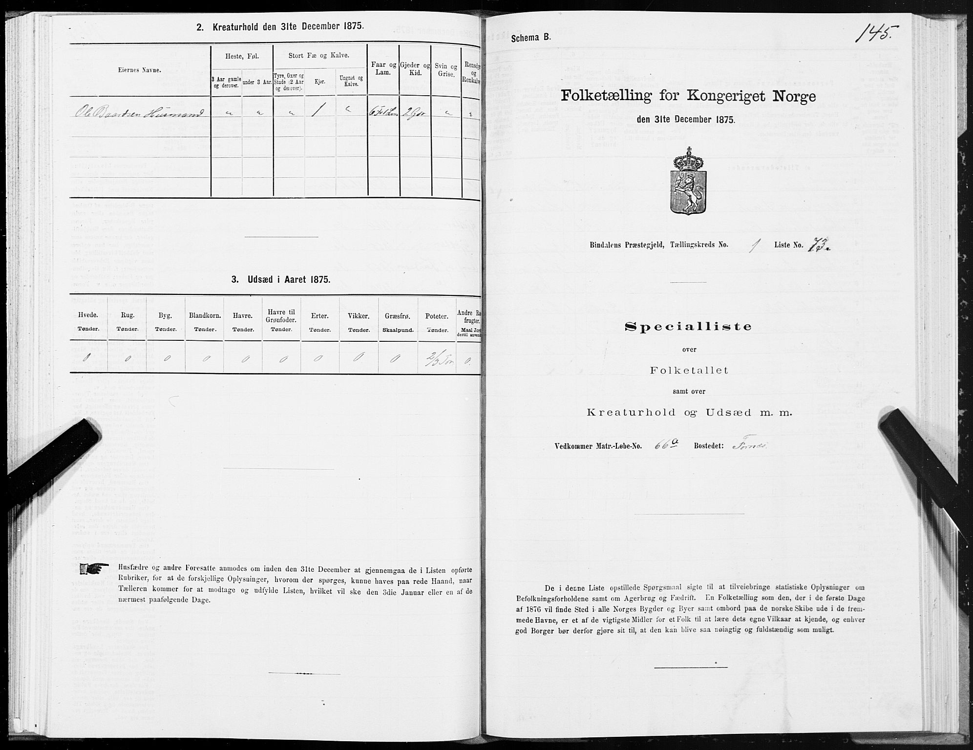 SAT, 1875 census for 1811P Bindal, 1875, p. 1145