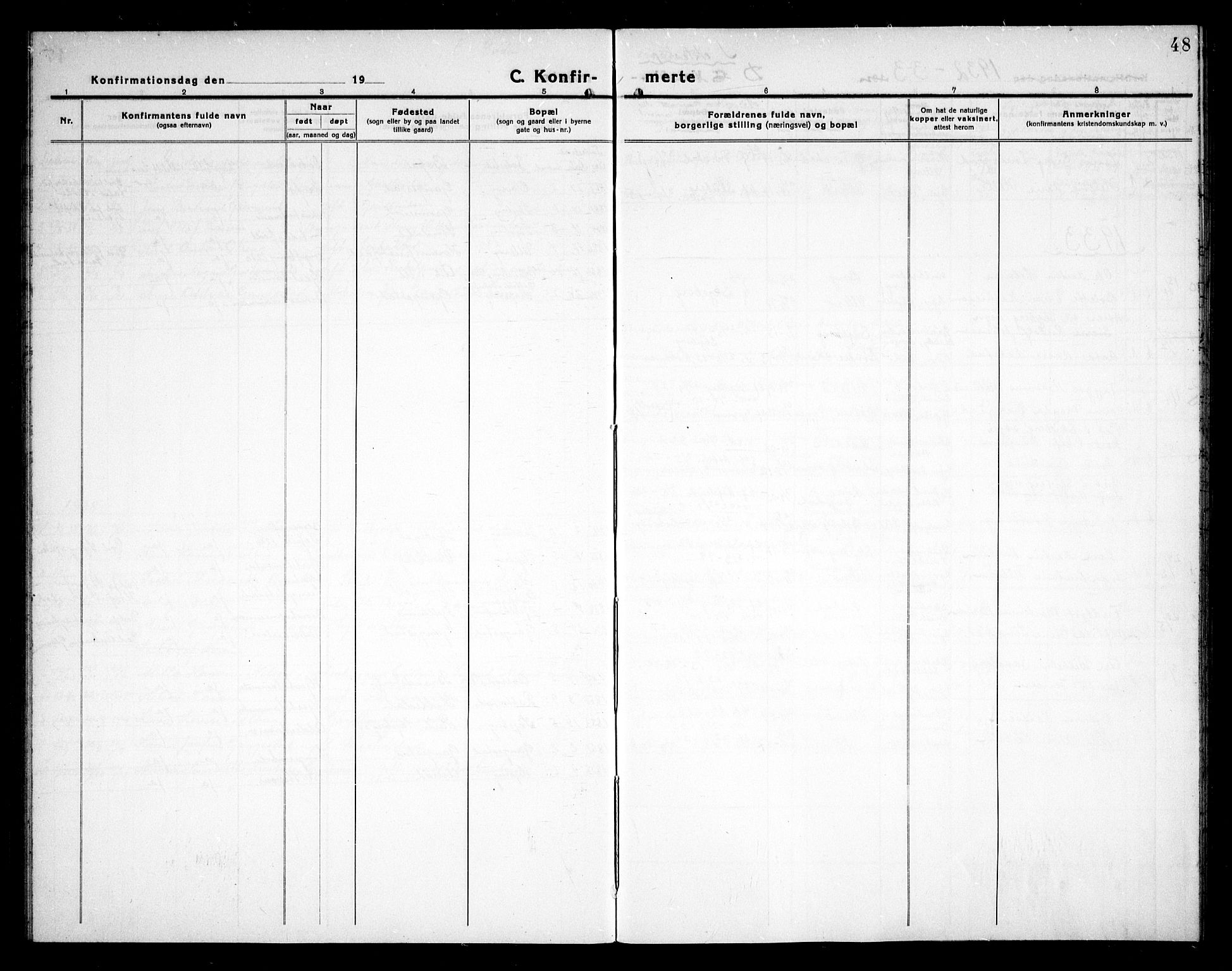 Skjeberg prestekontor Kirkebøker, AV/SAO-A-10923/G/Gb/L0002: Parish register (copy) no. II 2, 1919-1938, p. 48
