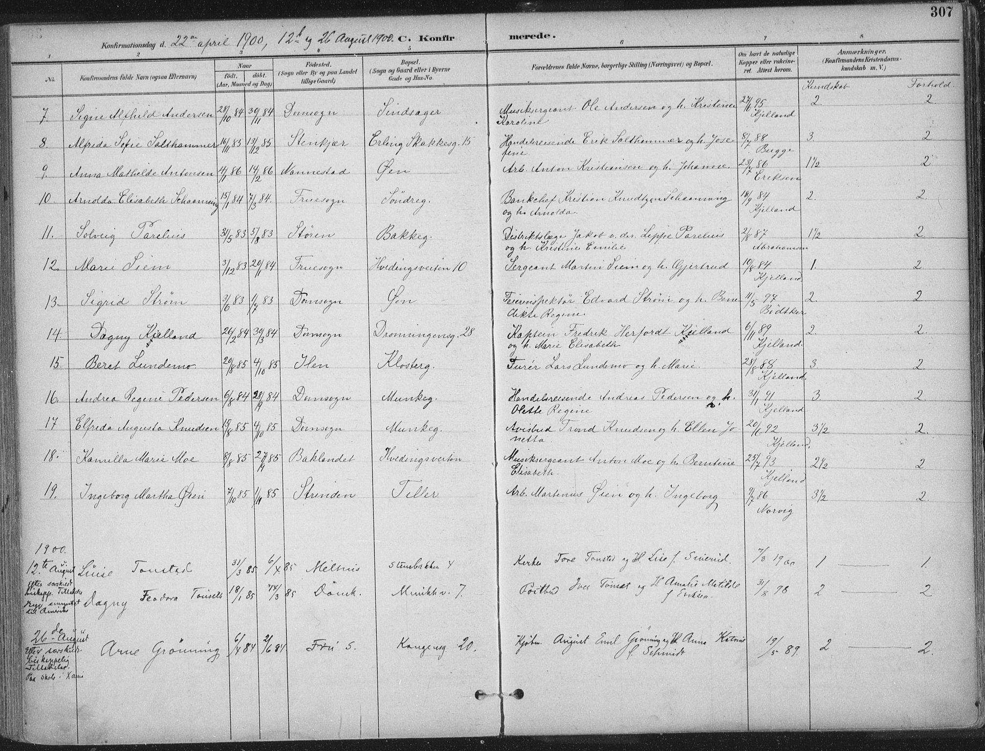 Ministerialprotokoller, klokkerbøker og fødselsregistre - Sør-Trøndelag, SAT/A-1456/601/L0062: Parish register (official) no. 601A30, 1891-1911, p. 307