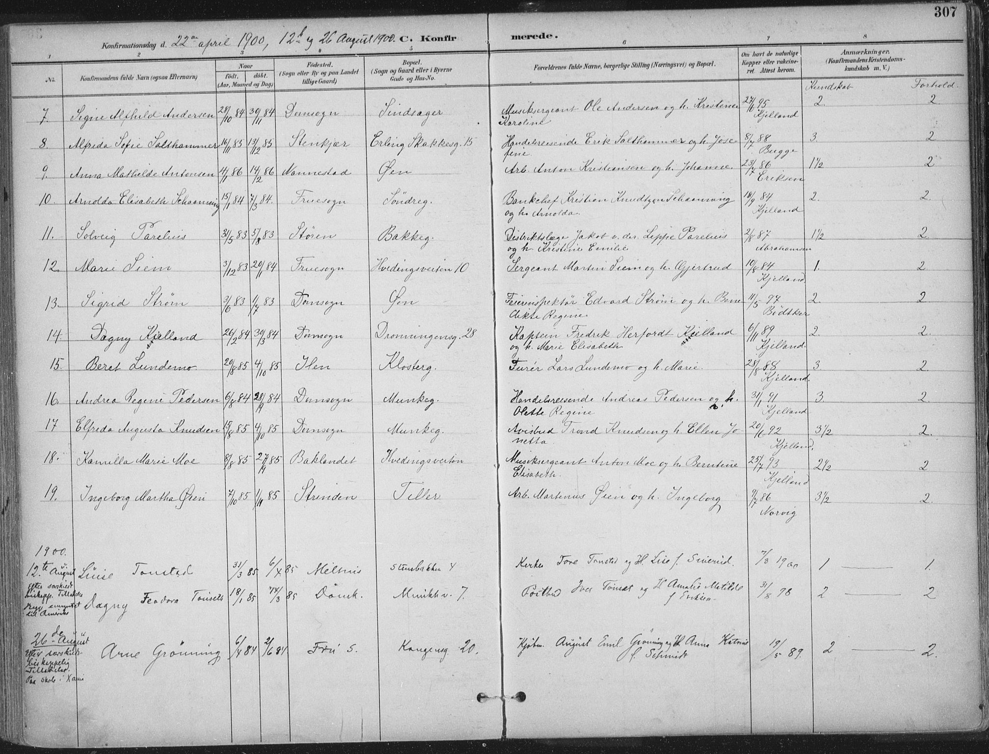 Ministerialprotokoller, klokkerbøker og fødselsregistre - Sør-Trøndelag, AV/SAT-A-1456/601/L0062: Parish register (official) no. 601A30, 1891-1911, p. 307