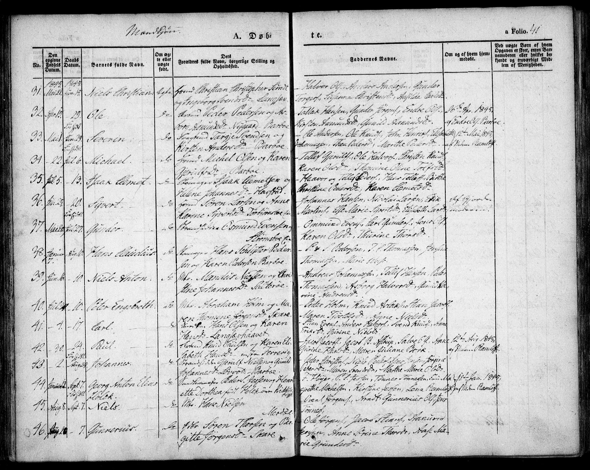 Tromøy sokneprestkontor, SAK/1111-0041/F/Fa/L0004: Parish register (official) no. A 4, 1837-1846, p. 41