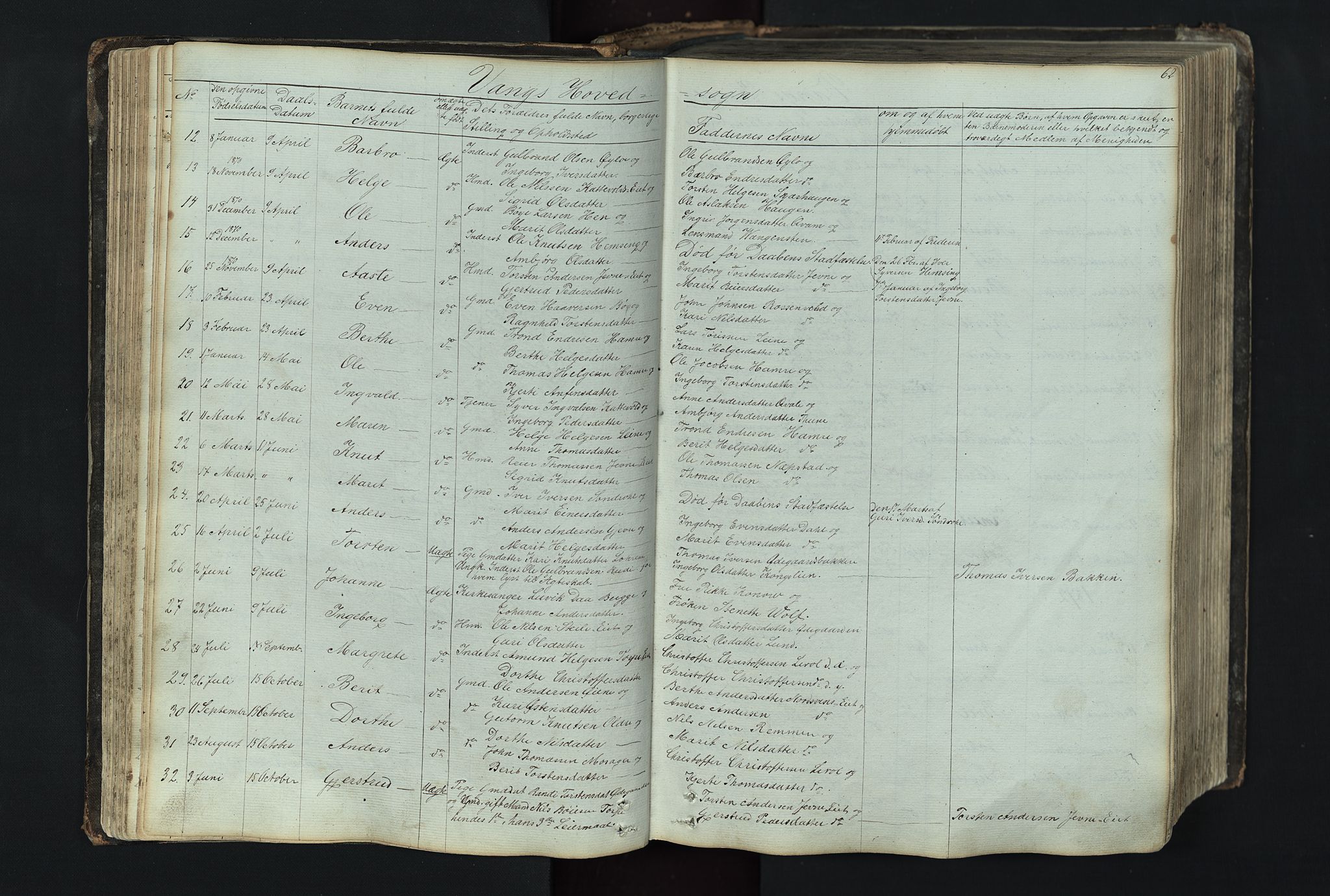 Vang prestekontor, Valdres, SAH/PREST-140/H/Hb/L0004: Parish register (copy) no. 4, 1835-1892, p. 62