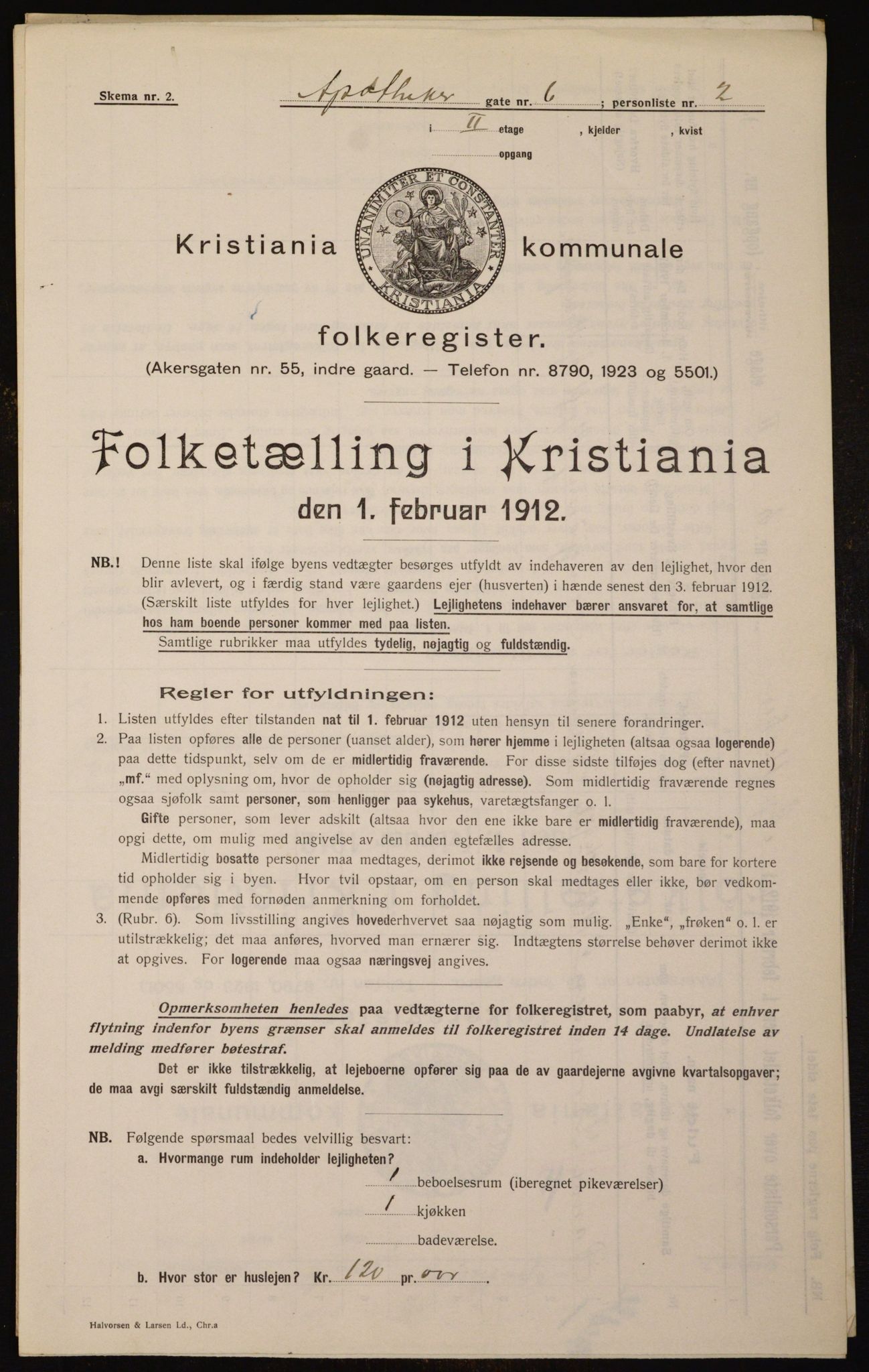 OBA, Municipal Census 1912 for Kristiania, 1912, p. 1337