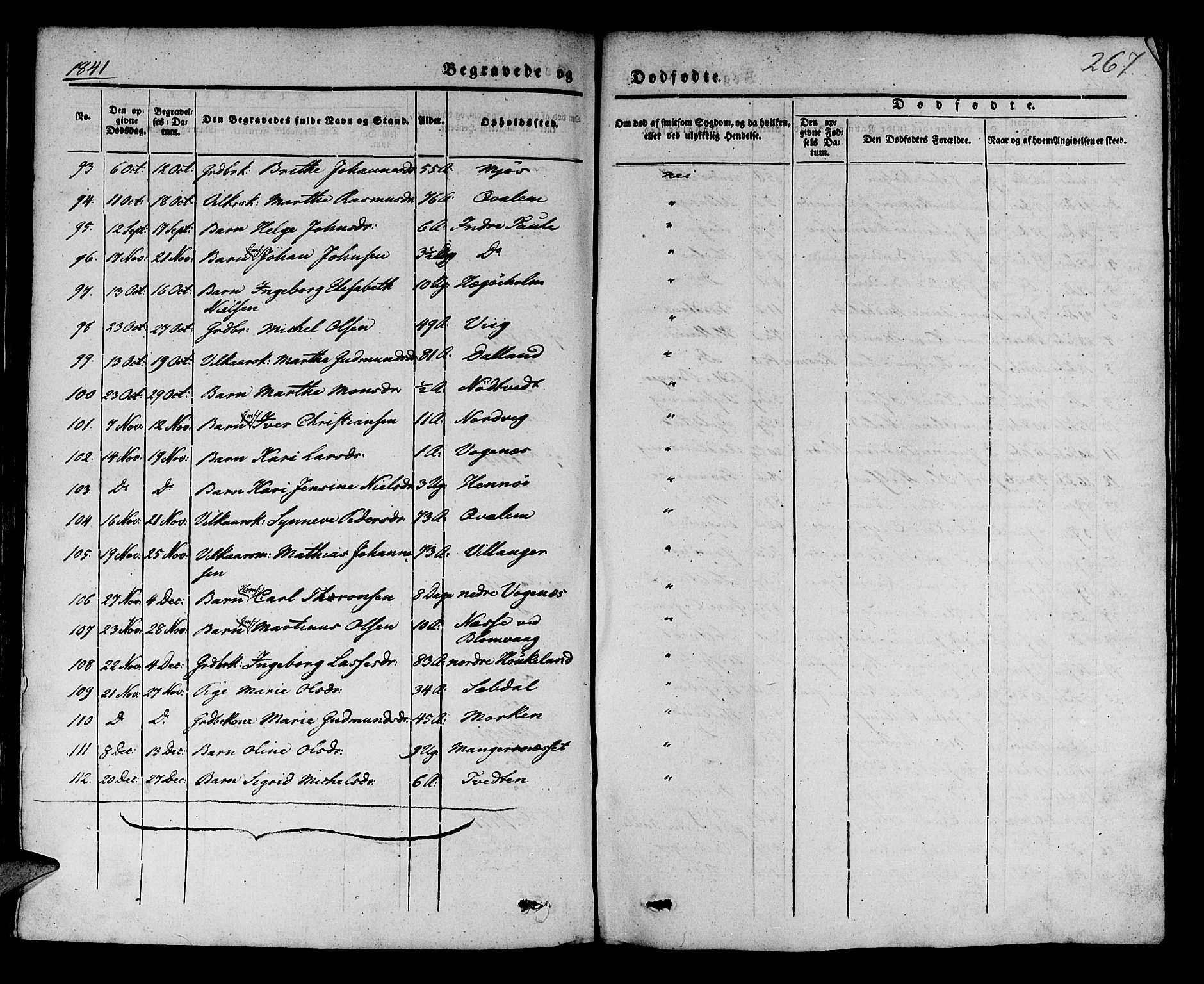 Manger sokneprestembete, SAB/A-76801/H/Haa: Parish register (official) no. A 5, 1839-1848, p. 267
