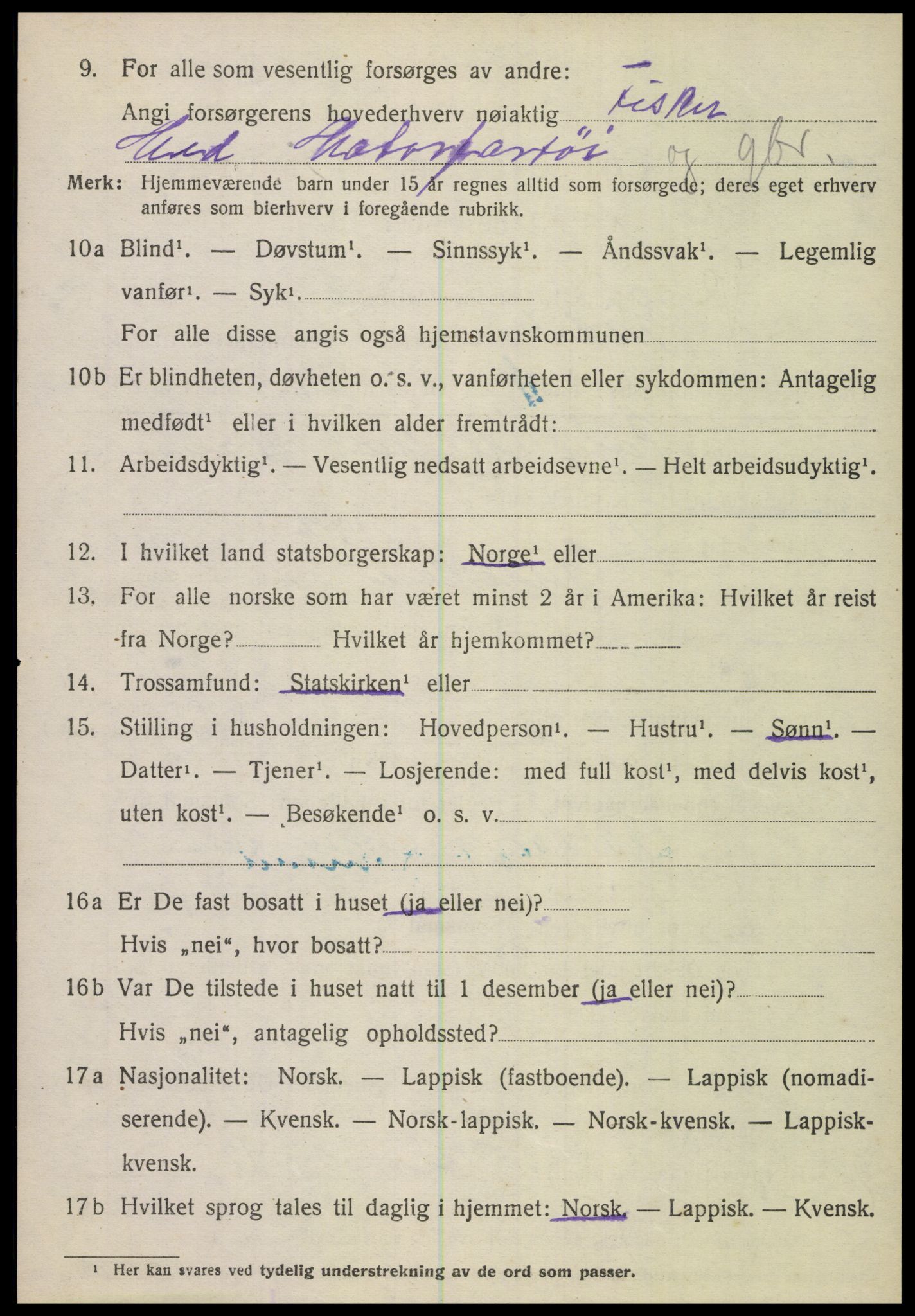 SAT, 1920 census for Gildeskål, 1920, p. 7651