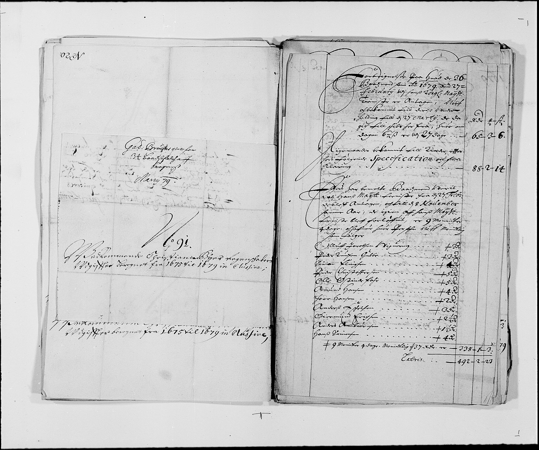 Rentekammeret inntil 1814, Reviderte regnskaper, Byregnskaper, RA/EA-4066/R/Re/L0058: [E3] Kontribusjonsregnskap (med Bragernes og Strømsø), 1675-1679, p. 320