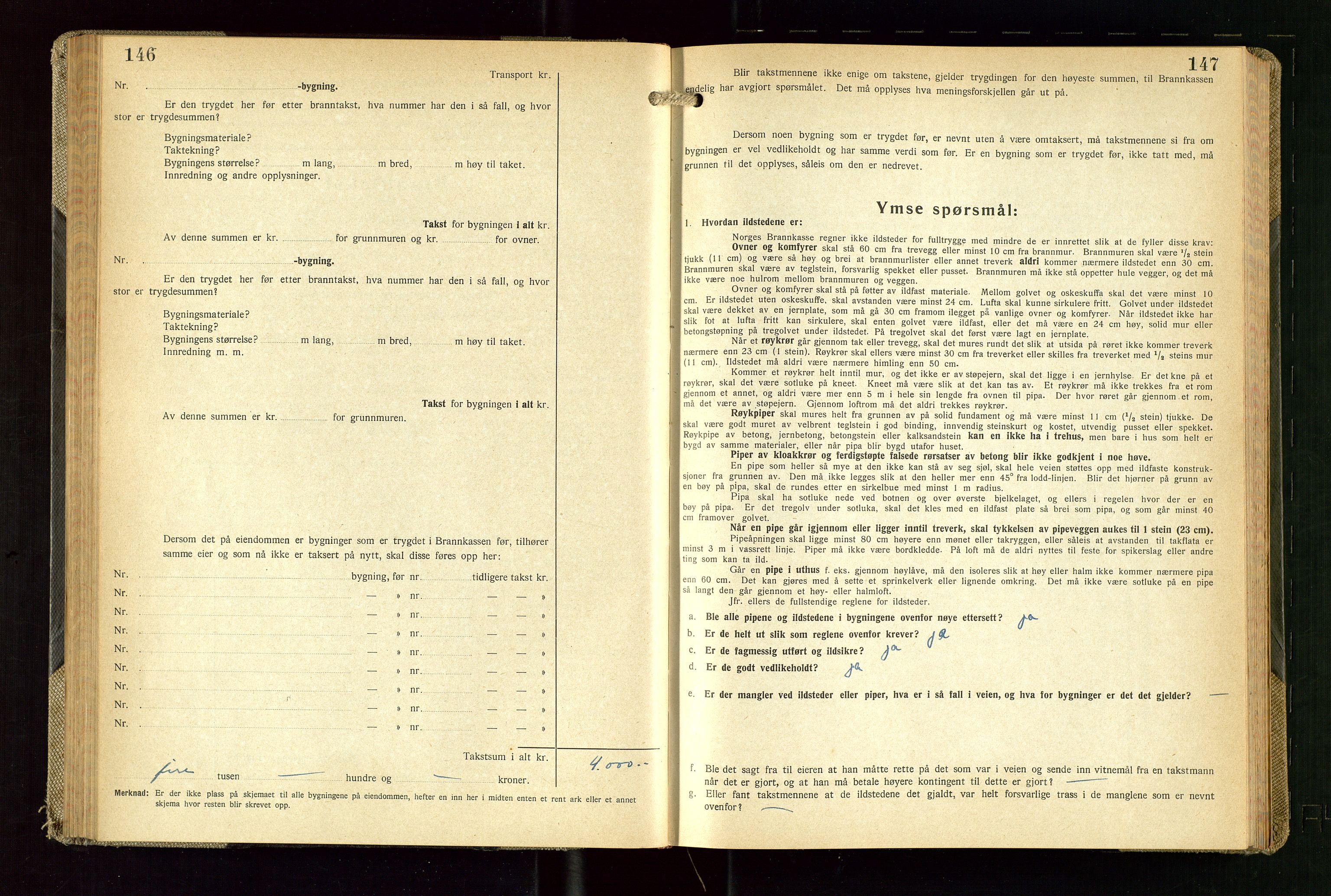 Skudenes lensmannskontor, AV/SAST-A-100444/Gob/L0003: "Brandtakstprotokoll", 1942-1954, p. 146-147