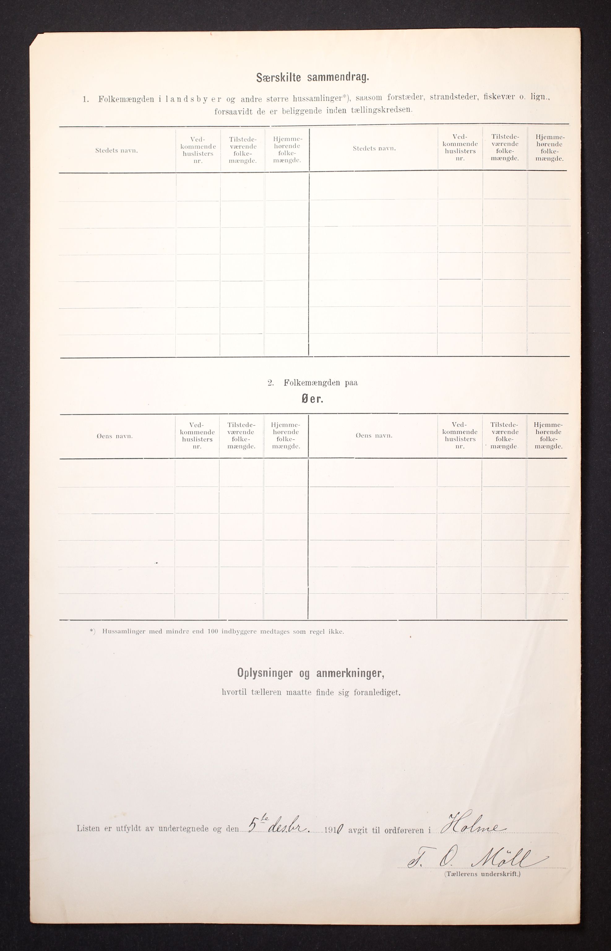 RA, 1910 census for Holum, 1910, p. 18