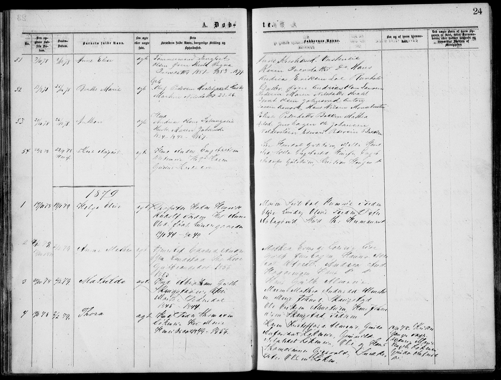 Norderhov kirkebøker, SAKO/A-237/G/Gb/L0001: Parish register (copy) no. II 1, 1876-1899, p. 24