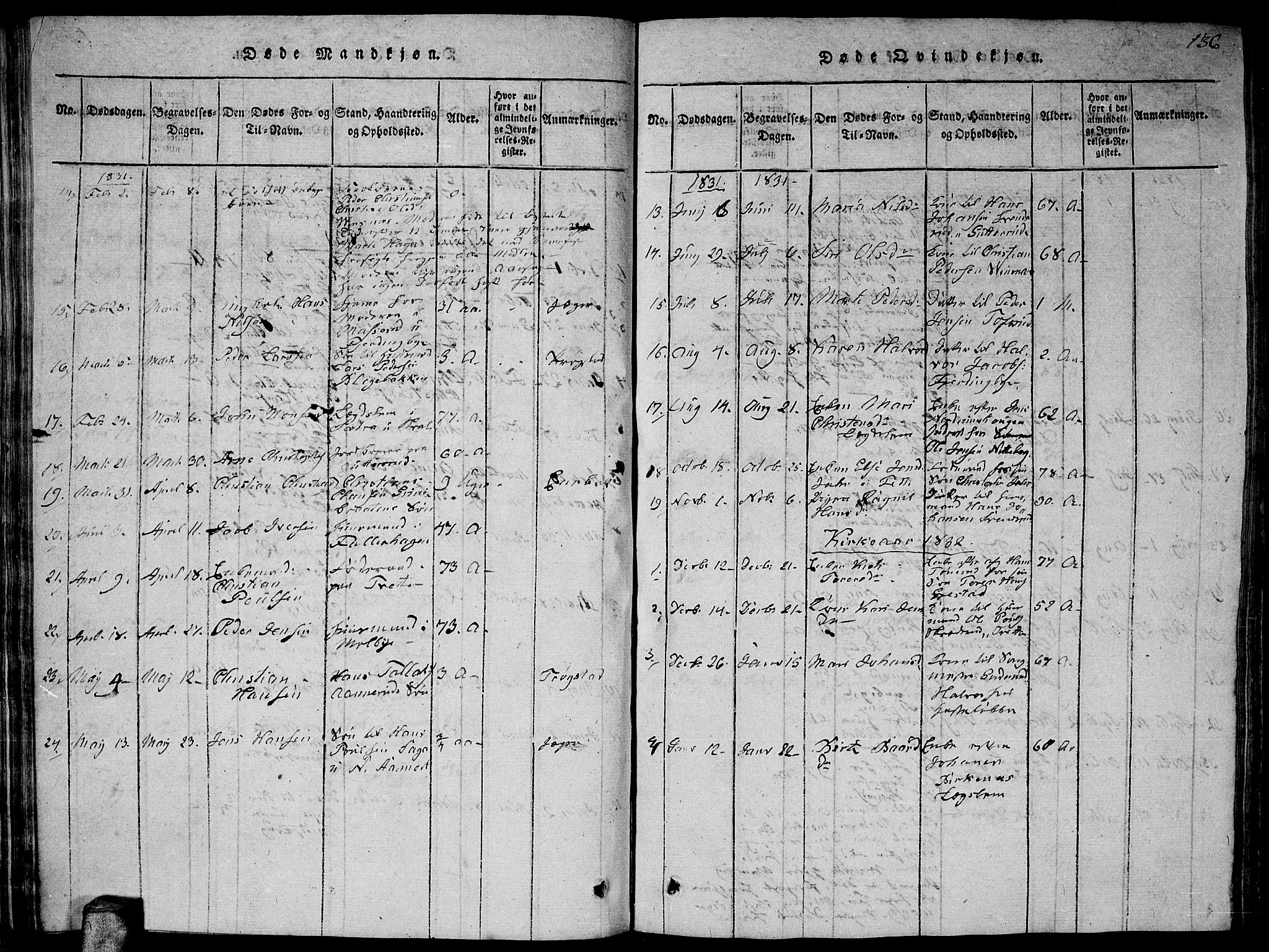 Fet prestekontor Kirkebøker, AV/SAO-A-10370a/G/Ga/L0001: Parish register (copy) no. I 1, 1815-1842, p. 136