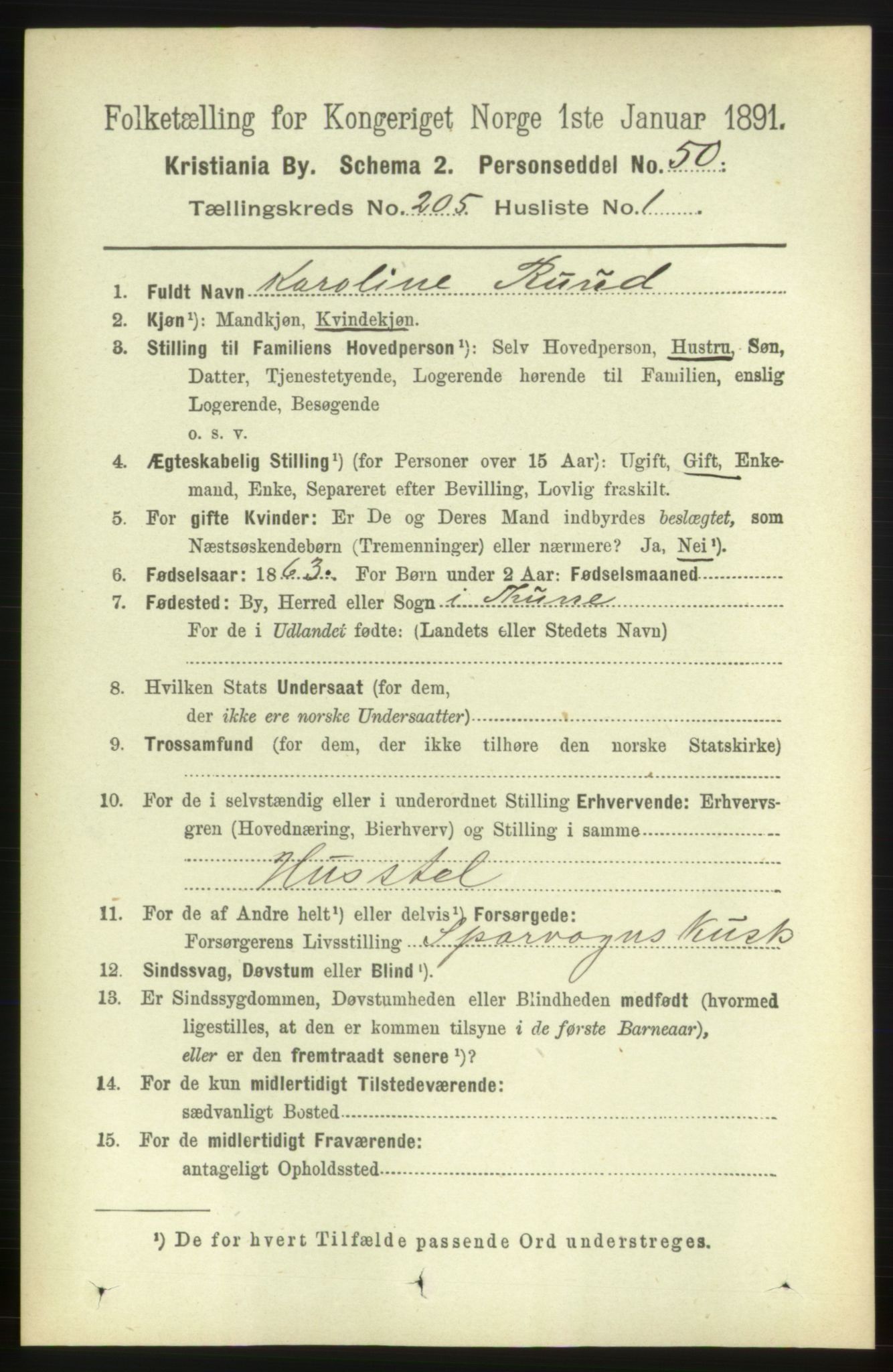 RA, 1891 census for 0301 Kristiania, 1891, p. 123379