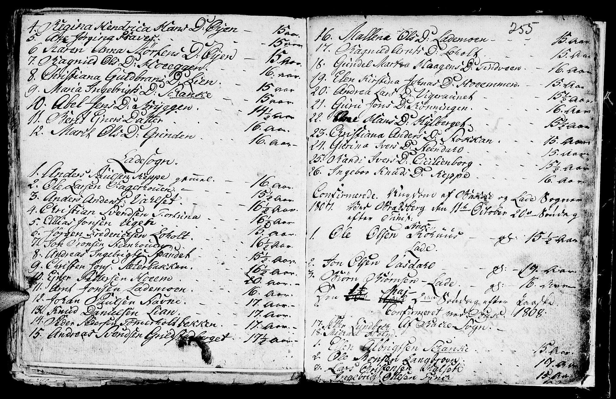 Ministerialprotokoller, klokkerbøker og fødselsregistre - Sør-Trøndelag, AV/SAT-A-1456/604/L0218: Parish register (copy) no. 604C01, 1754-1819, p. 255