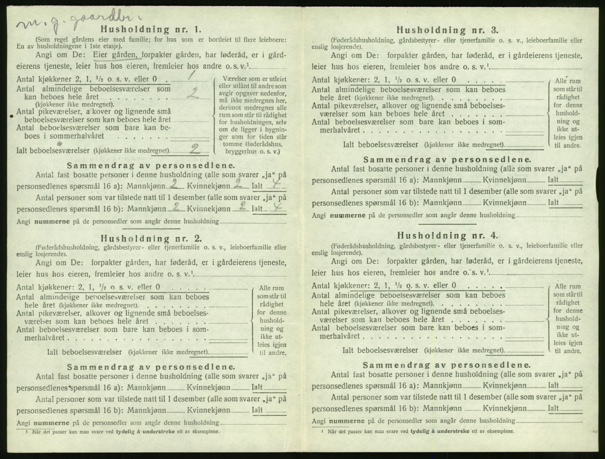 SAT, 1920 census for Vatne, 1920, p. 61
