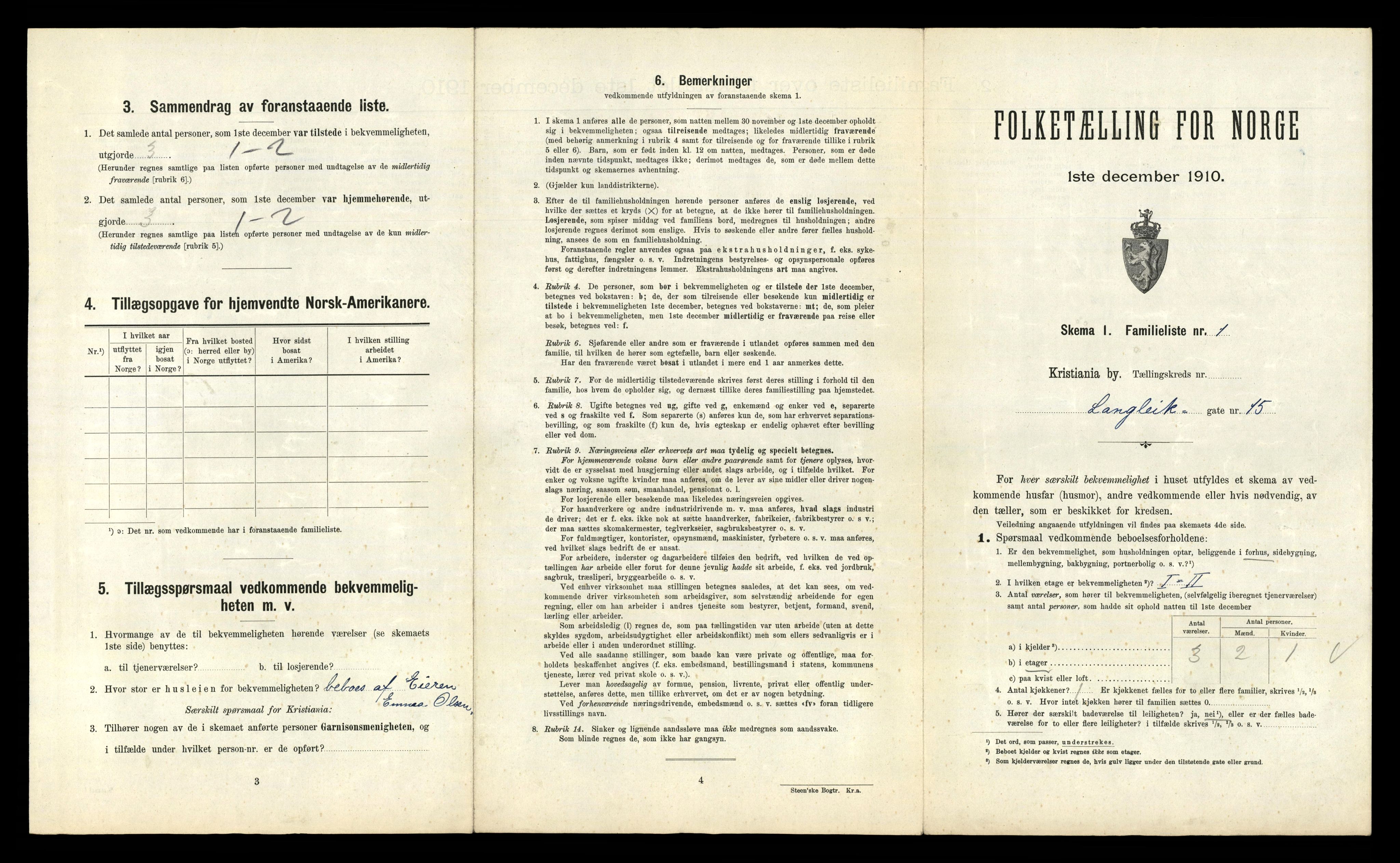 RA, 1910 census for Kristiania, 1910, p. 55585