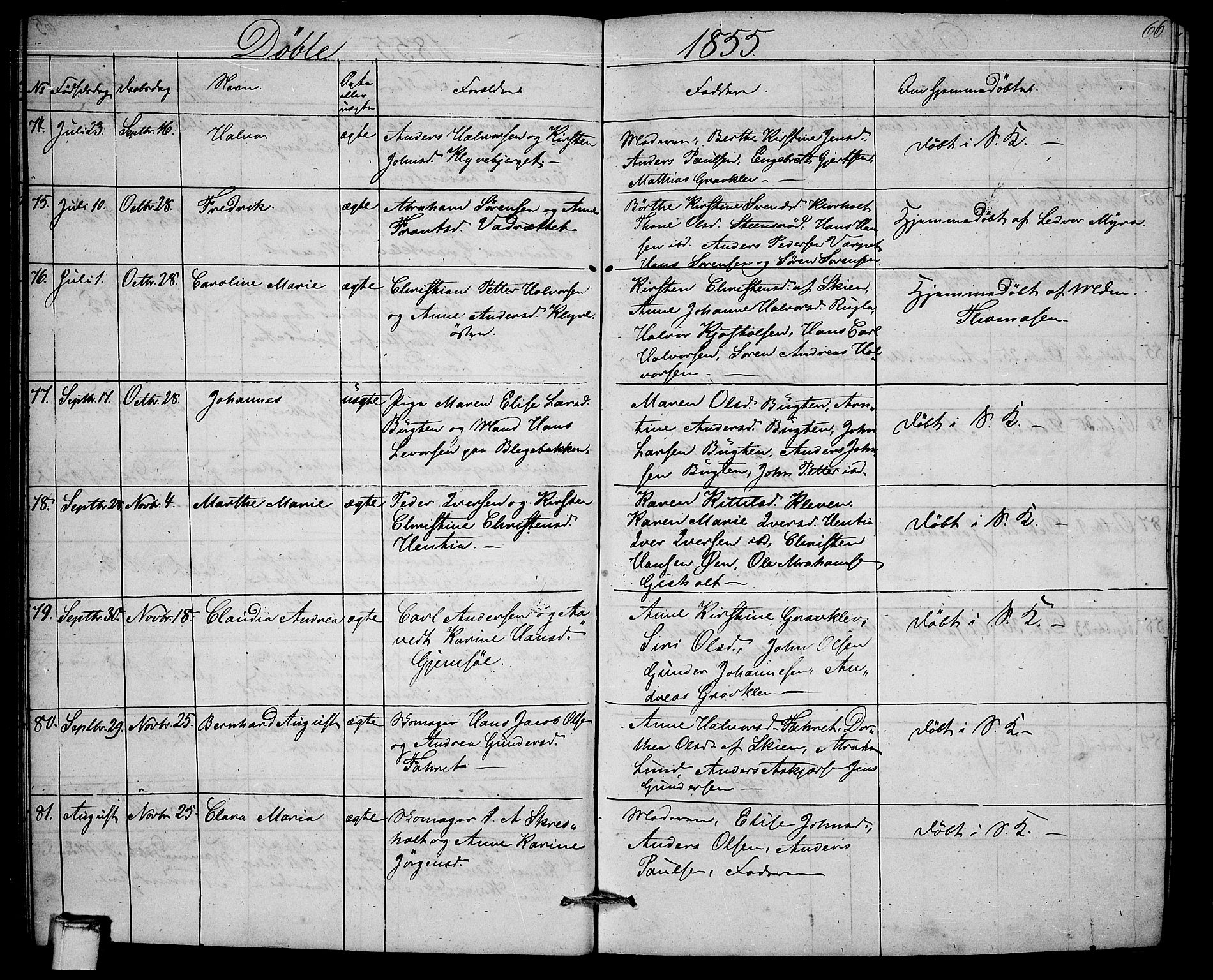 Solum kirkebøker, AV/SAKO-A-306/G/Ga/L0003: Parish register (copy) no. I 3, 1848-1859, p. 66