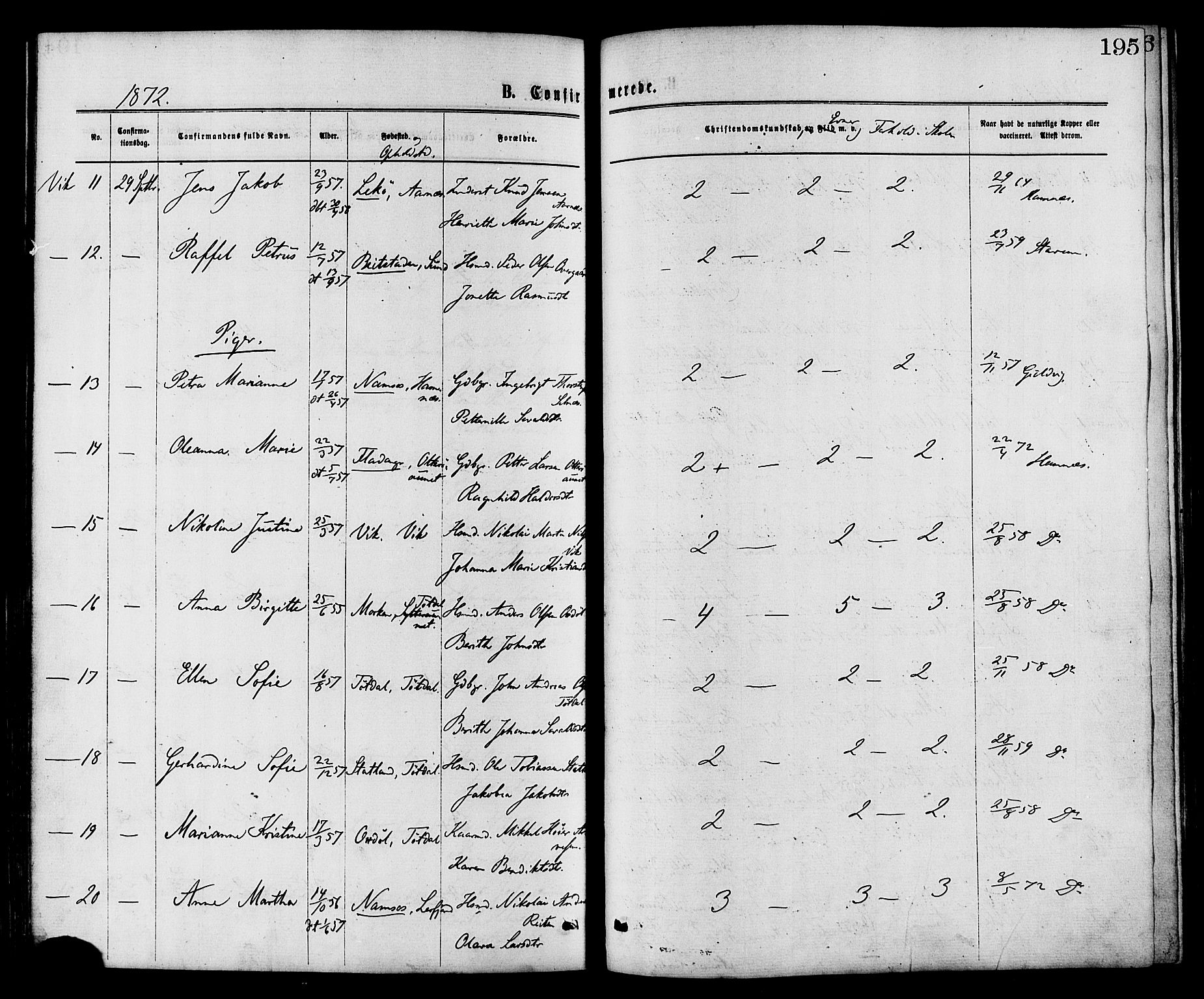 Ministerialprotokoller, klokkerbøker og fødselsregistre - Nord-Trøndelag, SAT/A-1458/773/L0616: Parish register (official) no. 773A07, 1870-1887, p. 195