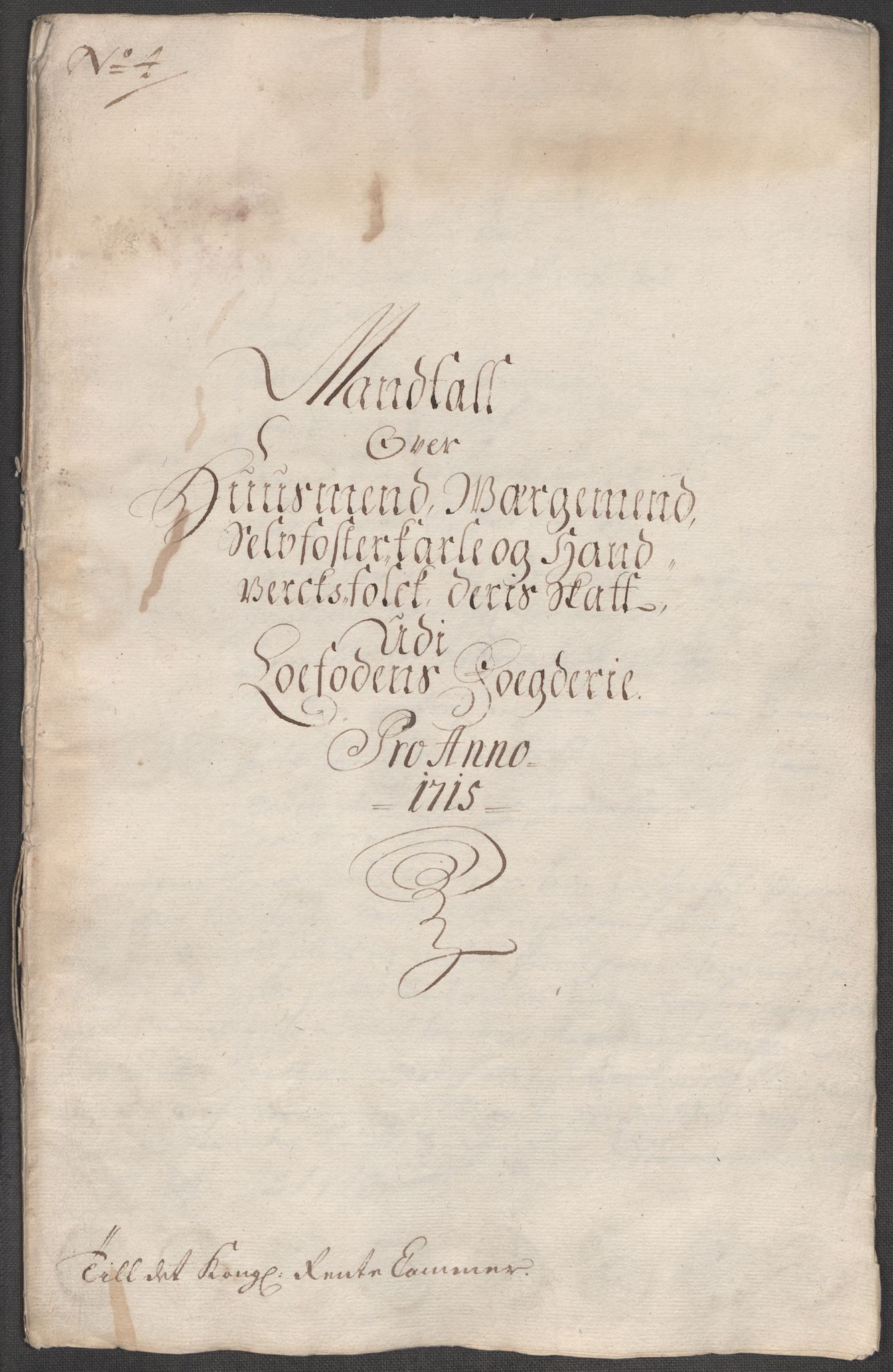 Rentekammeret inntil 1814, Reviderte regnskaper, Fogderegnskap, RA/EA-4092/R67/L4681: Fogderegnskap Vesterålen, Andenes og Lofoten, 1715, p. 73