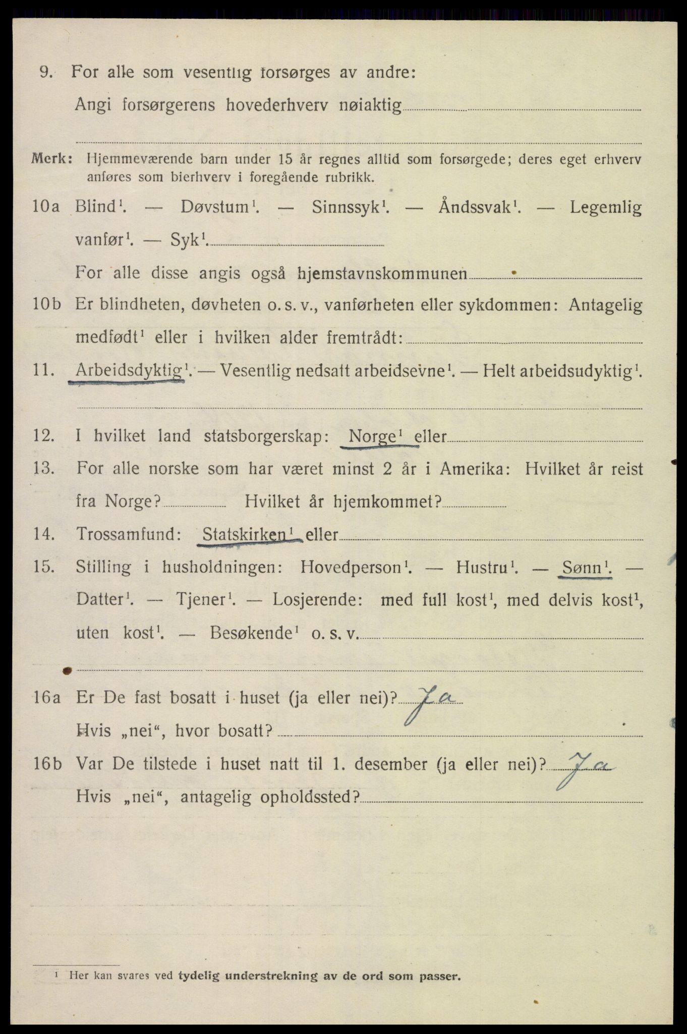 SAK, 1920 census for Valle, 1920, p. 2128