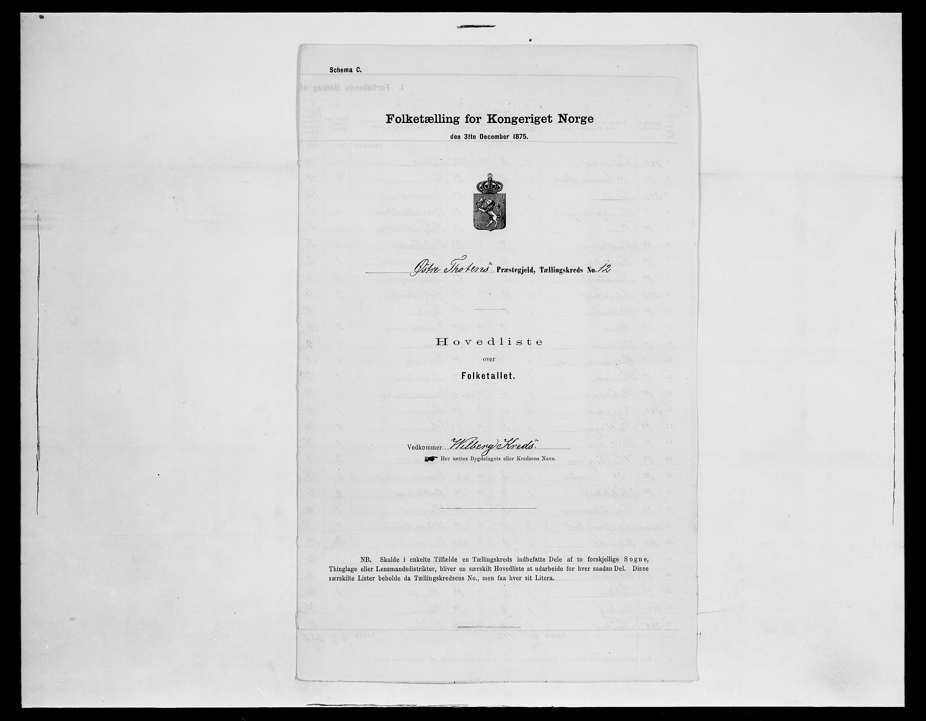 SAH, 1875 census for 0528P Østre Toten, 1875, p. 63