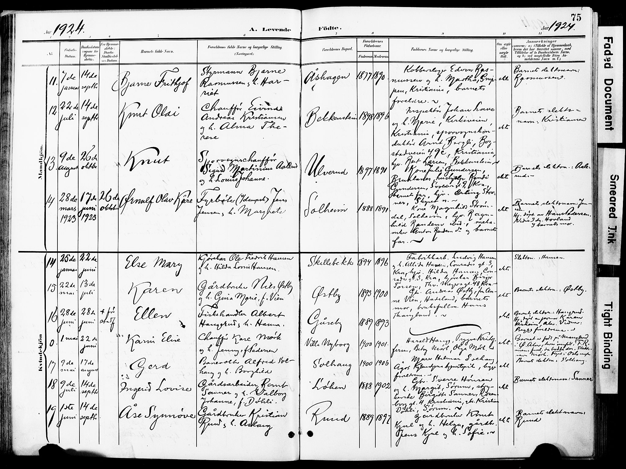 Nittedal prestekontor Kirkebøker, AV/SAO-A-10365a/F/Fa/L0008: Parish register (official) no. I 8, 1902-1926, p. 75