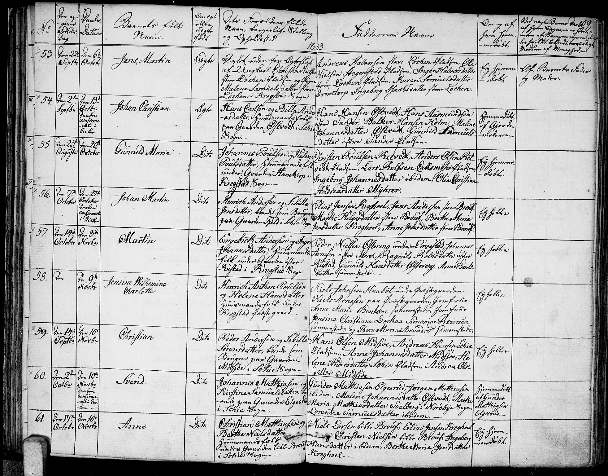 Kråkstad prestekontor Kirkebøker, AV/SAO-A-10125a/F/Fa/L0004: Parish register (official) no. I 4, 1825-1837, p. 59