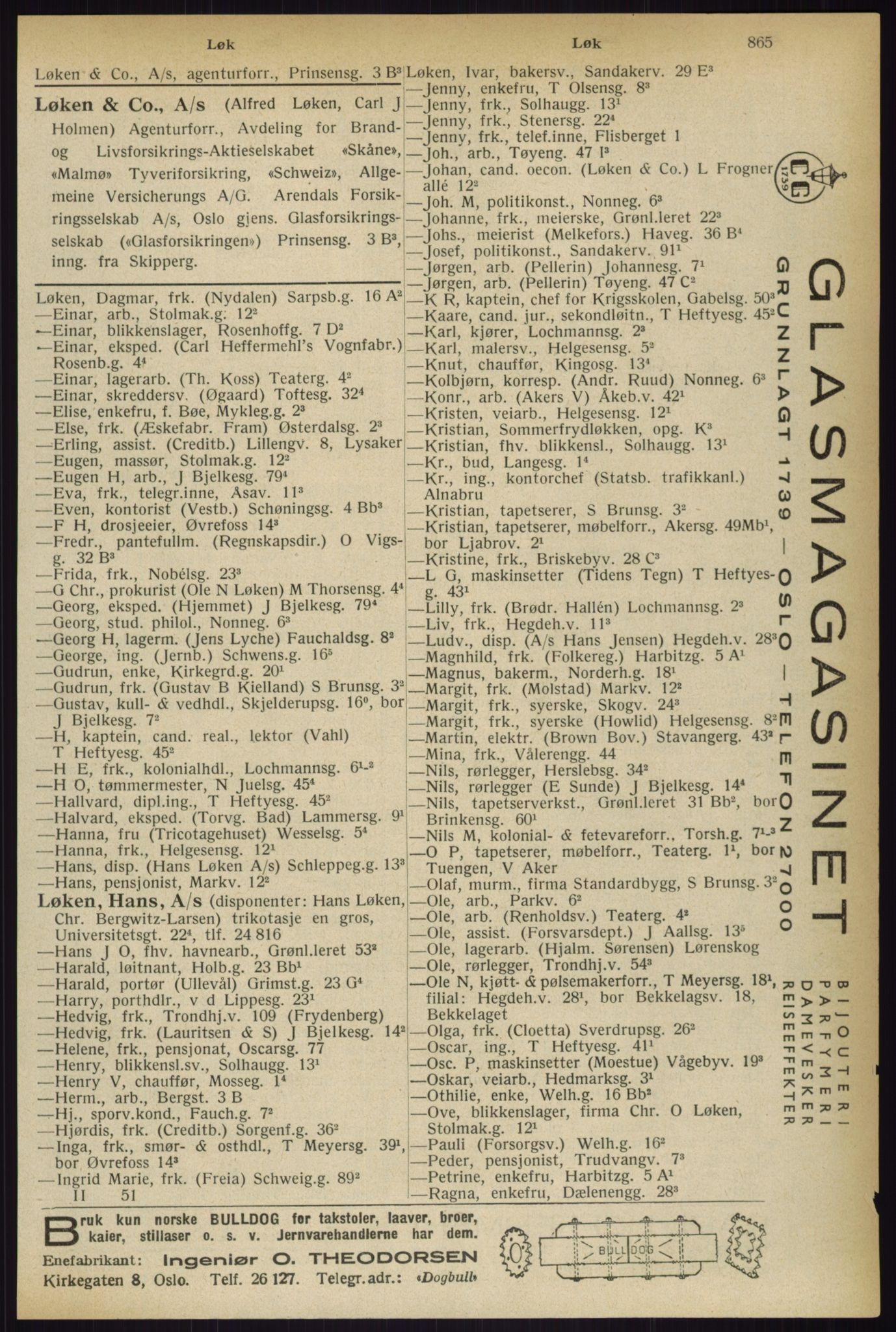 Kristiania/Oslo adressebok, PUBL/-, 1933, p. 865