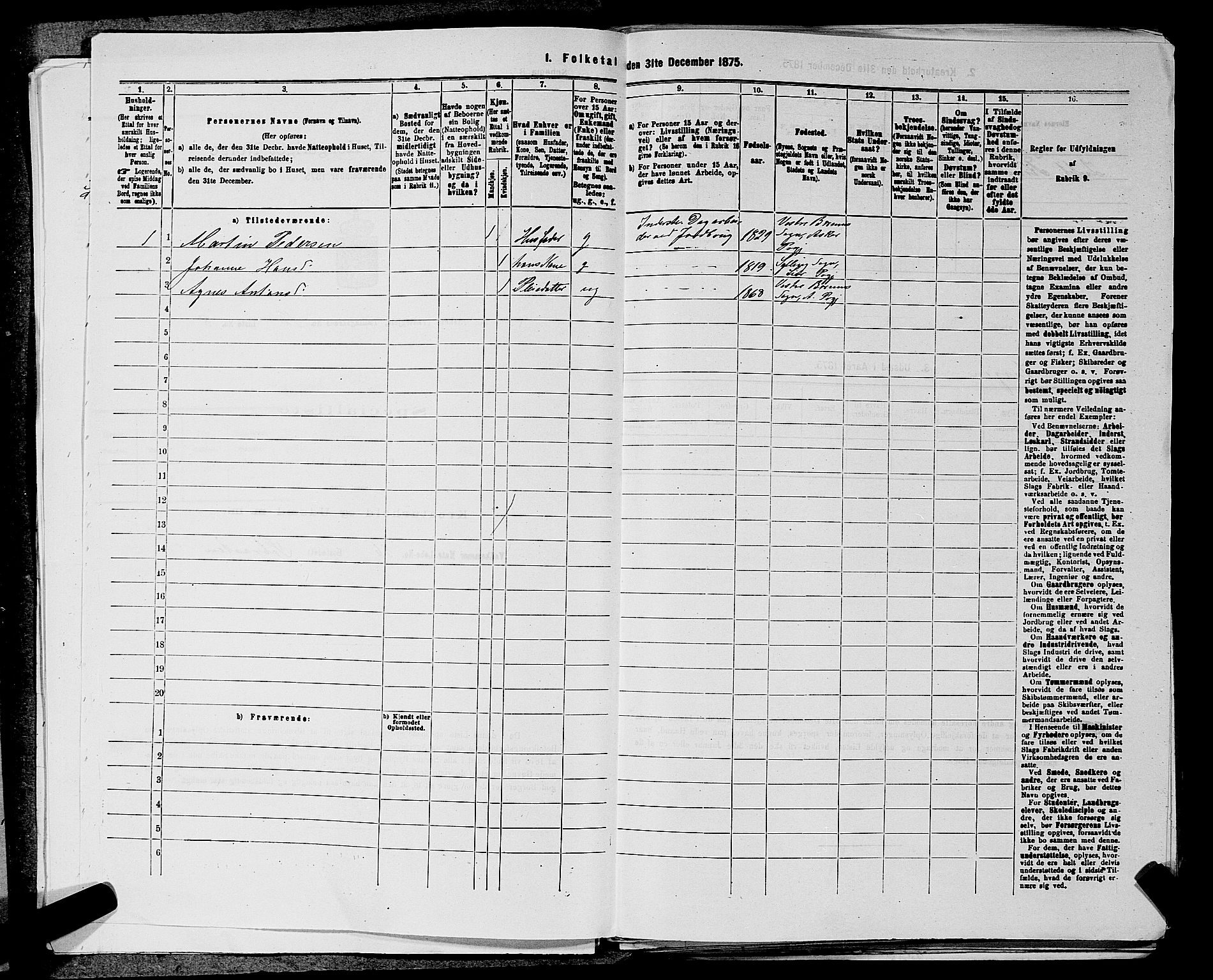 RA, 1875 census for 0220P Asker, 1875, p. 2047