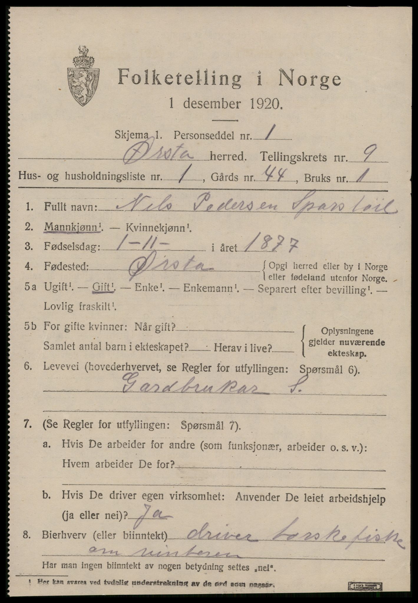 SAT, 1920 census for Ørsta, 1920, p. 6290