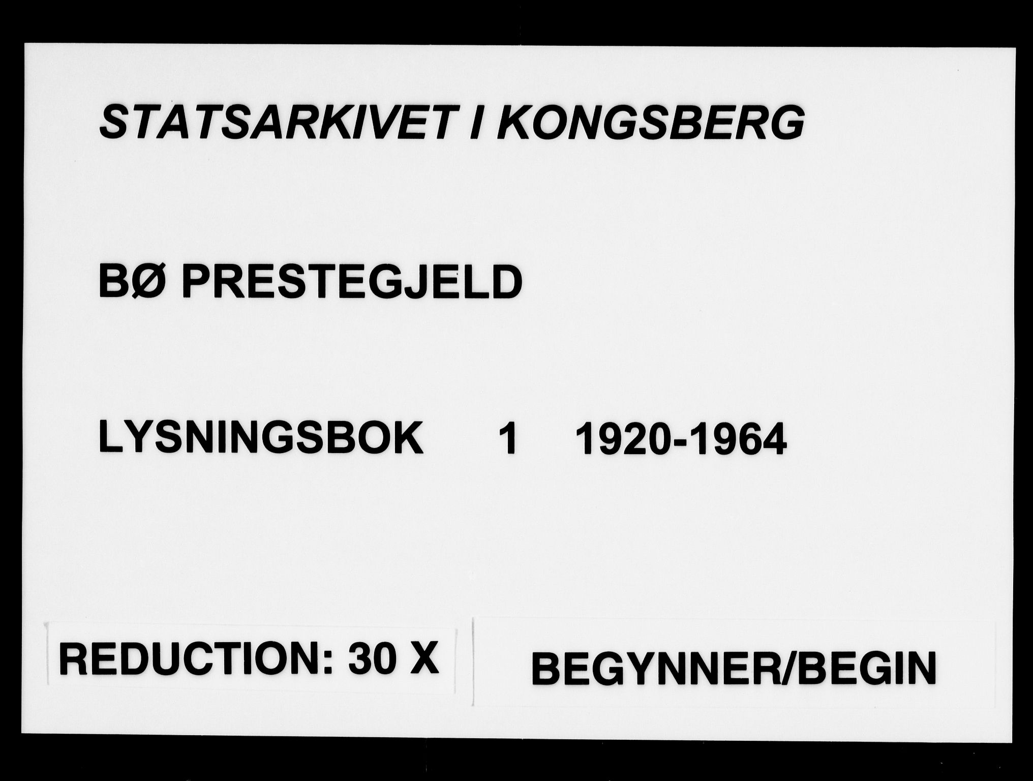 Bø kirkebøker, SAKO/A-257/H/Ha/L0001: Banns register no. 1, 1920-1964