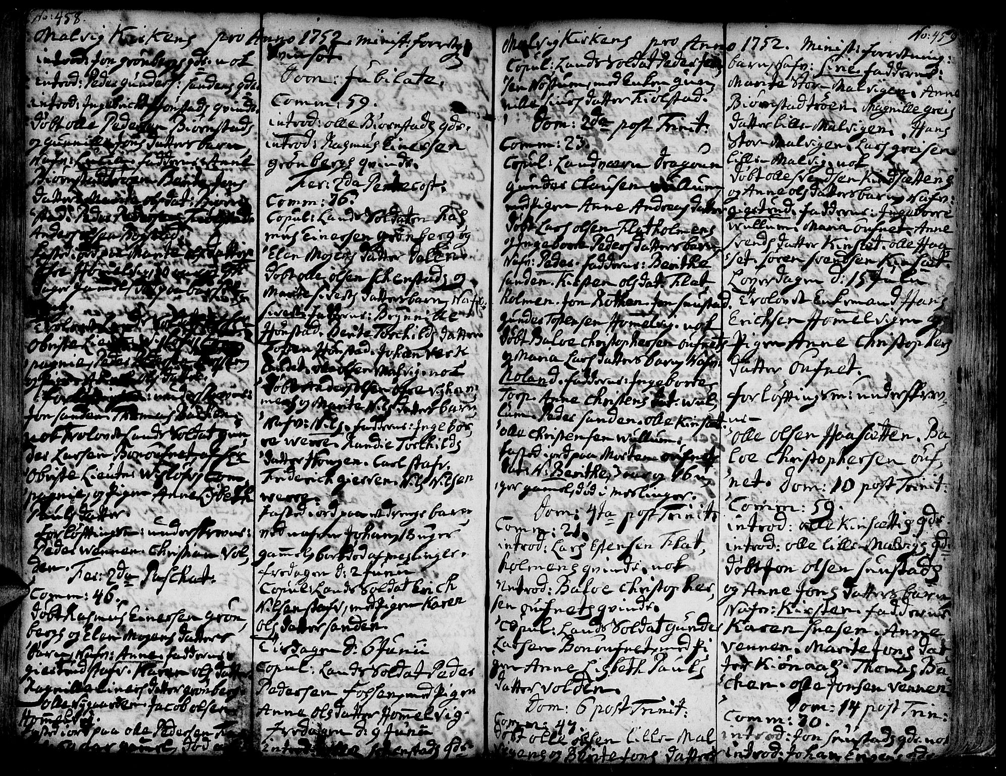 Ministerialprotokoller, klokkerbøker og fødselsregistre - Sør-Trøndelag, SAT/A-1456/606/L0277: Parish register (official) no. 606A01 /3, 1727-1780, p. 458-459