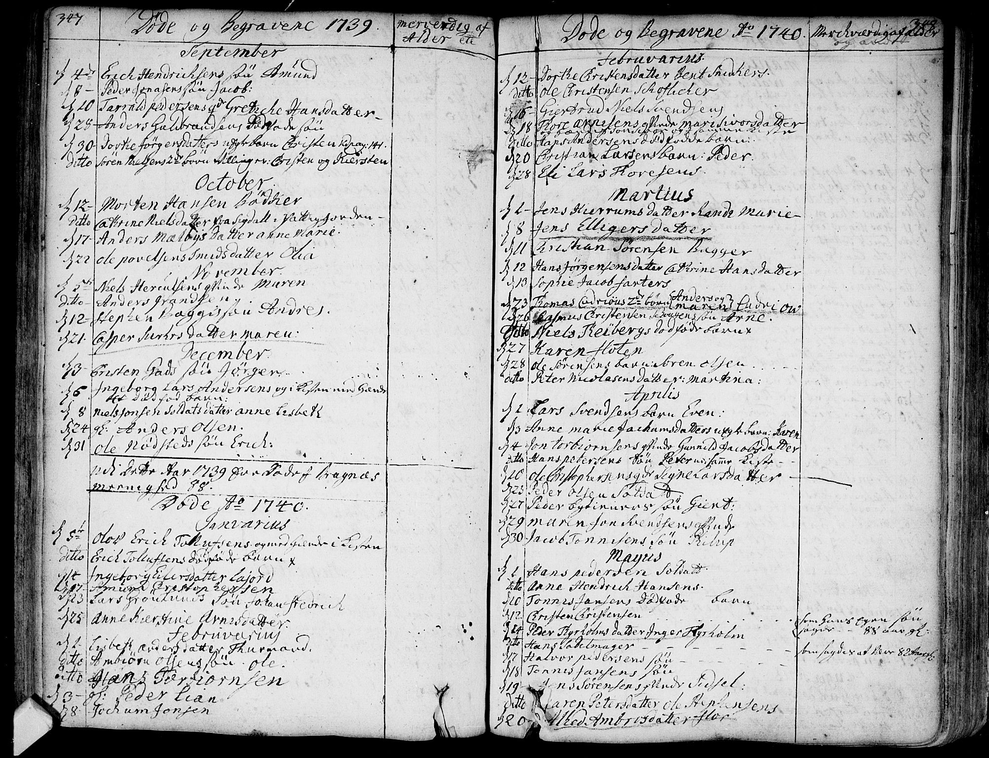 Bragernes kirkebøker, AV/SAKO-A-6/F/Fa/L0004: Parish register (official) no. I 4, 1734-1759, p. 347-348